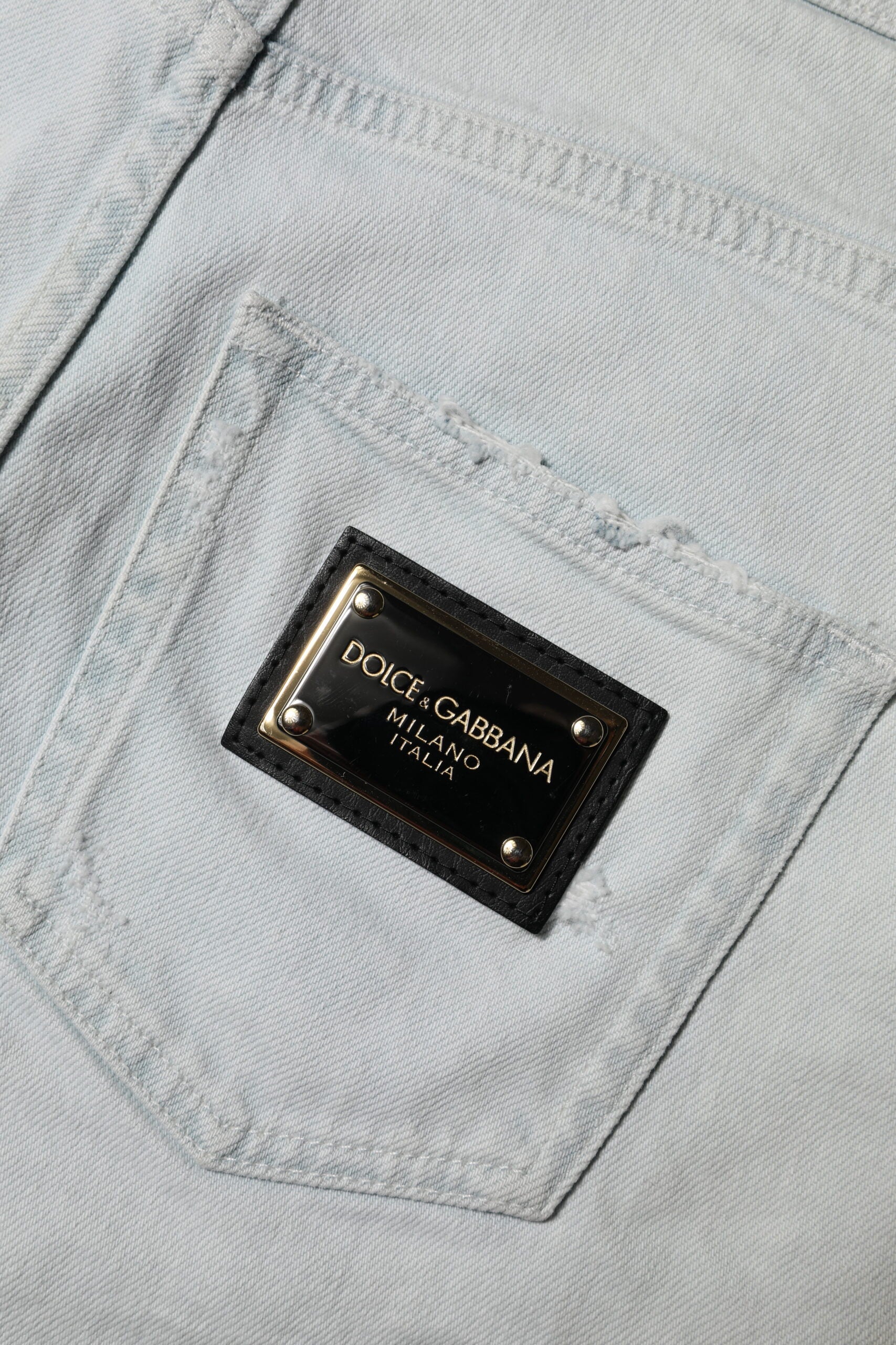 Dolce & Gabbana Light Blue Washed Denim Cotton Hot Pants Shorts | Regal Royce