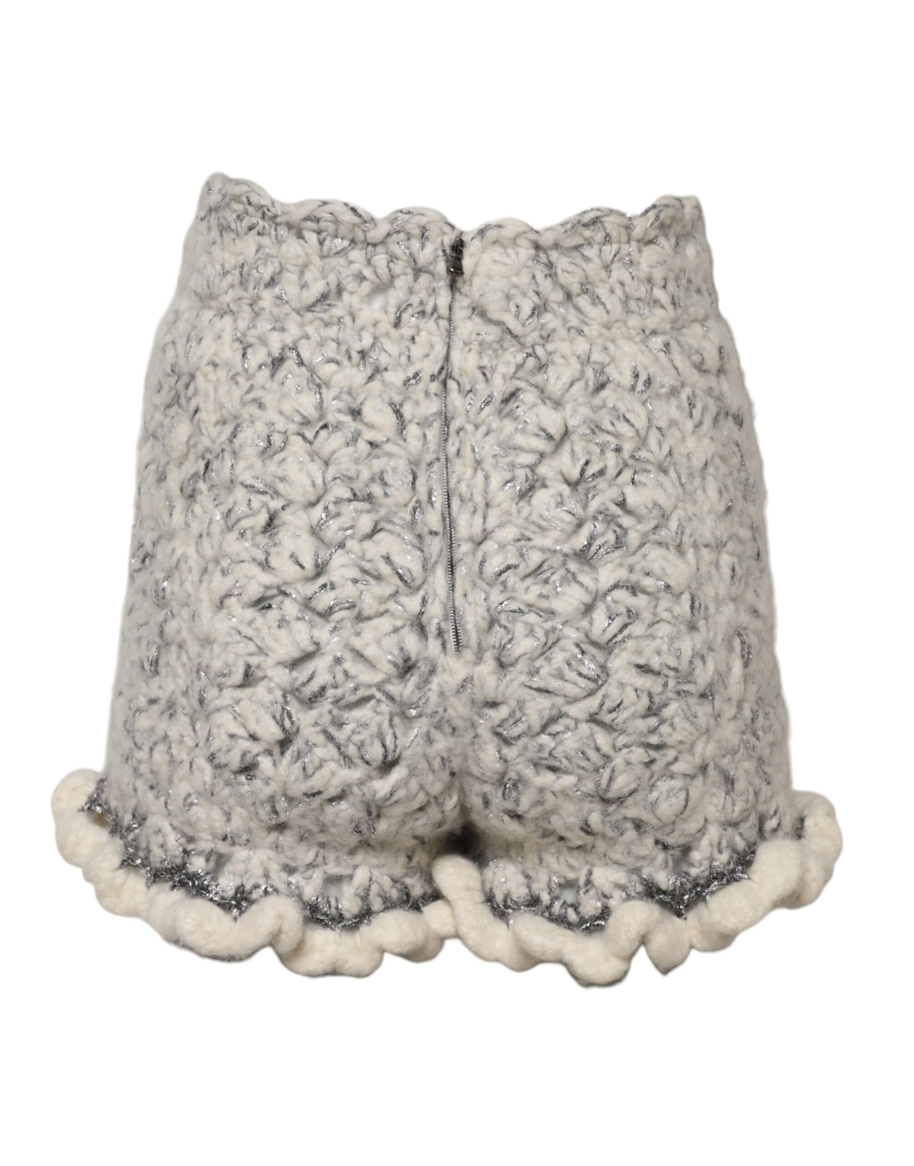 Dolce & Gabbana Metallic Bouclé Knit Cashmere Ruffled Shorts | Regal Royce