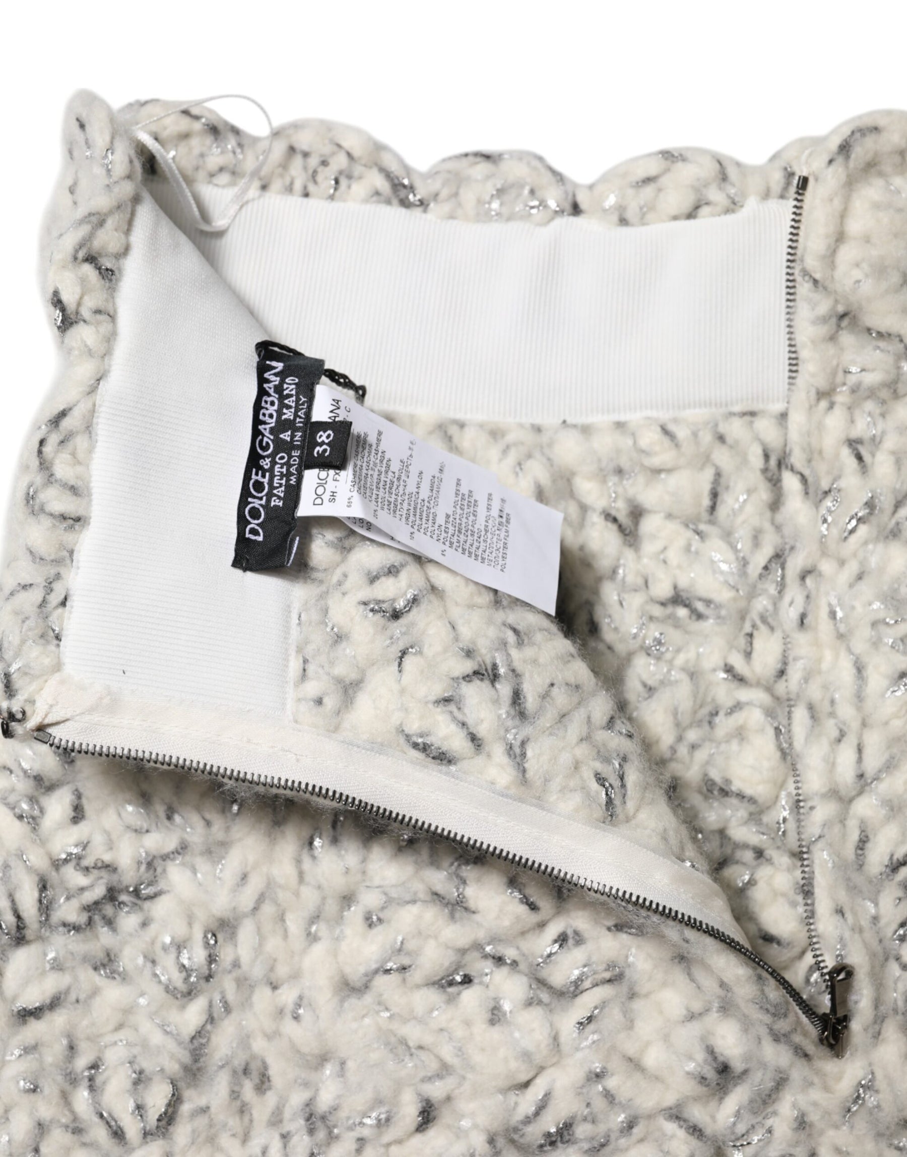 Dolce & Gabbana Metallic Bouclé Knit Cashmere Ruffled Shorts | Regal Royce