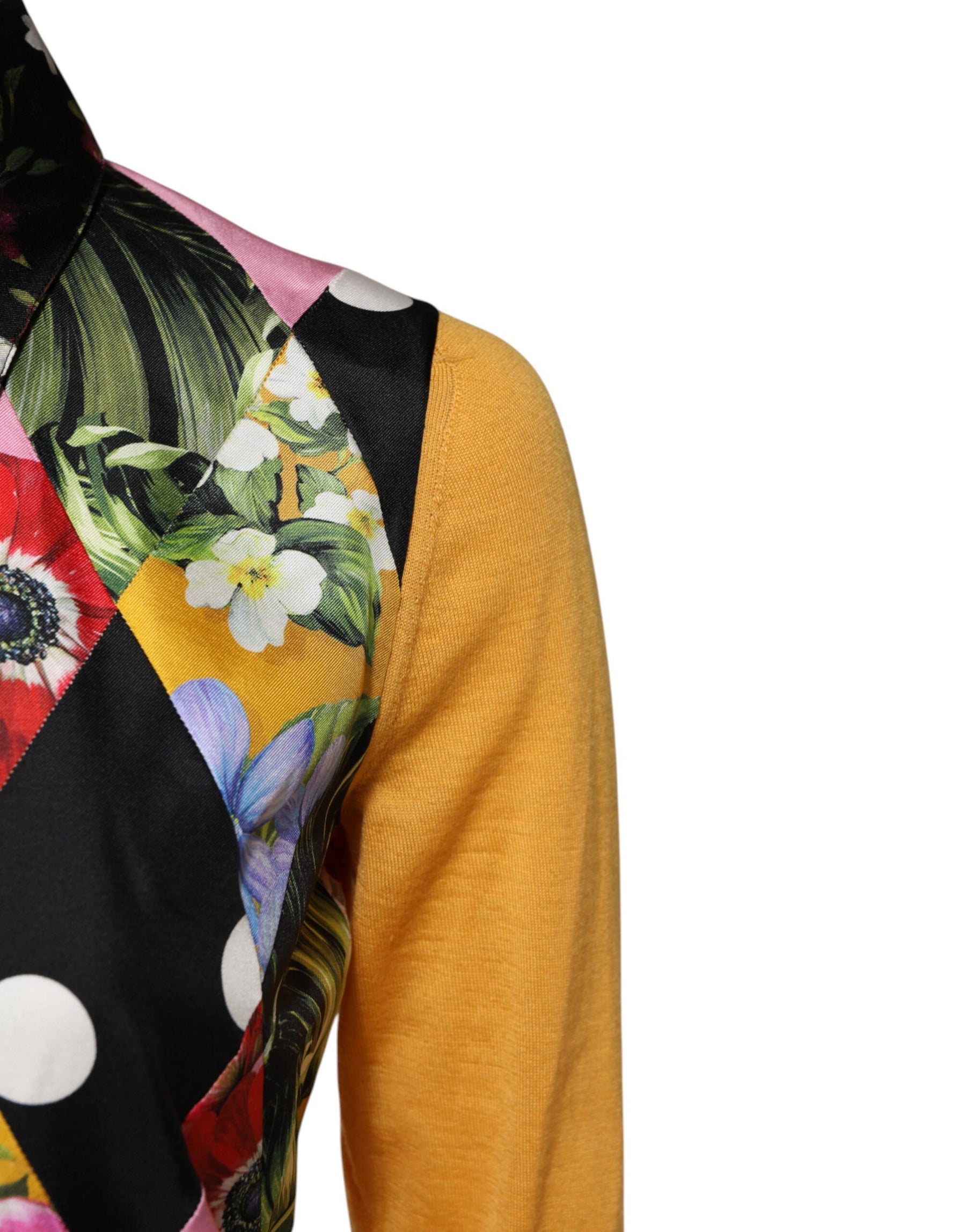 Dolce & Gabbana Multicolor Floral Long Sleeves Polo Top | Regal Royce