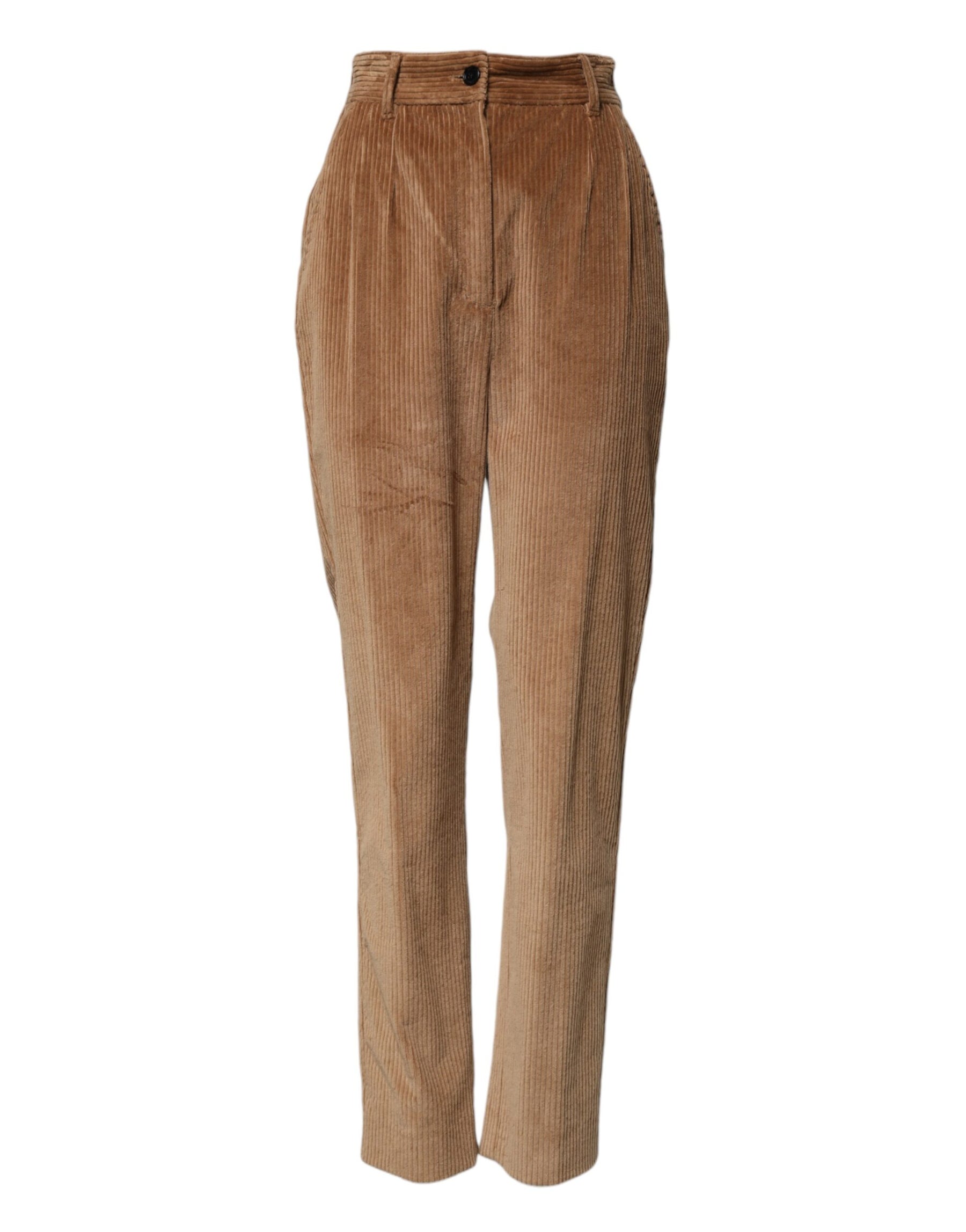 Dolce & Gabbana Brown Cotton Corduroy Tapered Pants | Regal Royce