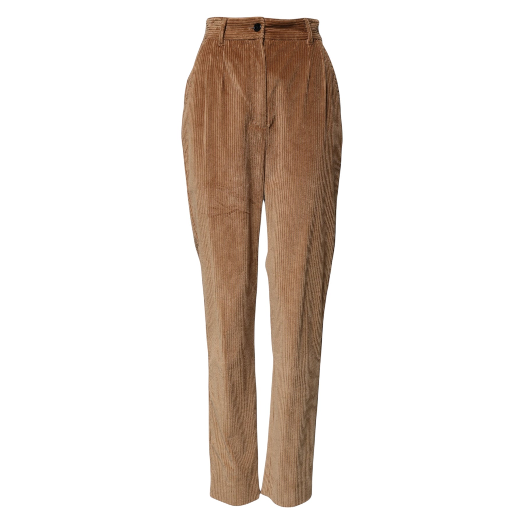 Dolce & Gabbana Brown Cotton Corduroy Tapered Pants | Regal Royce