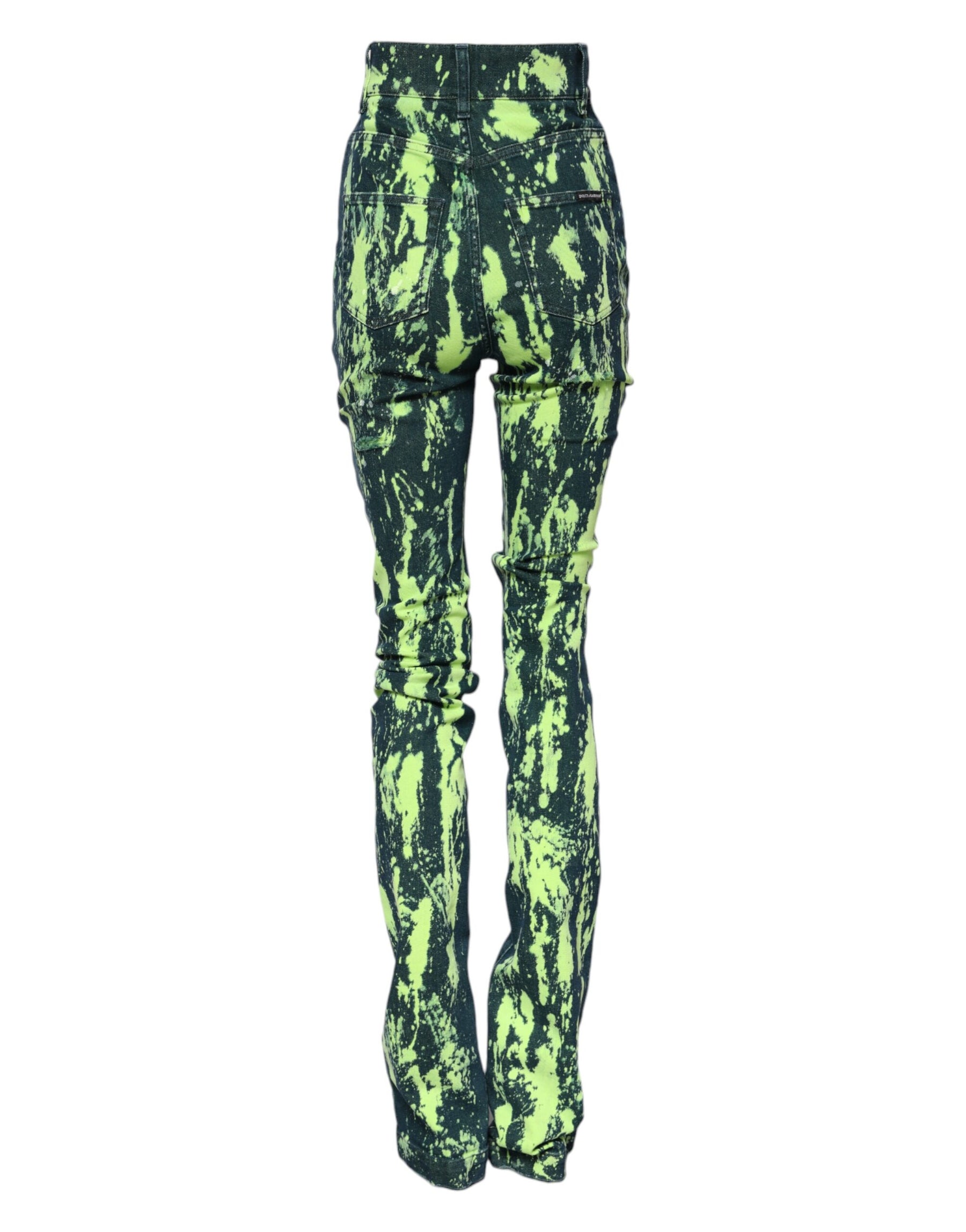 Dolce & Gabbana Green Color Splash High Waist Denim Jeans | Regal Royce