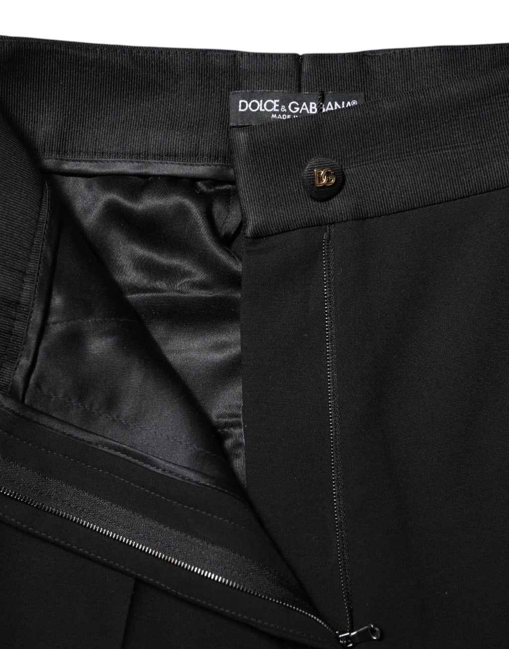 Dolce & Gabbana Black Wool High Waist Skinny Pants