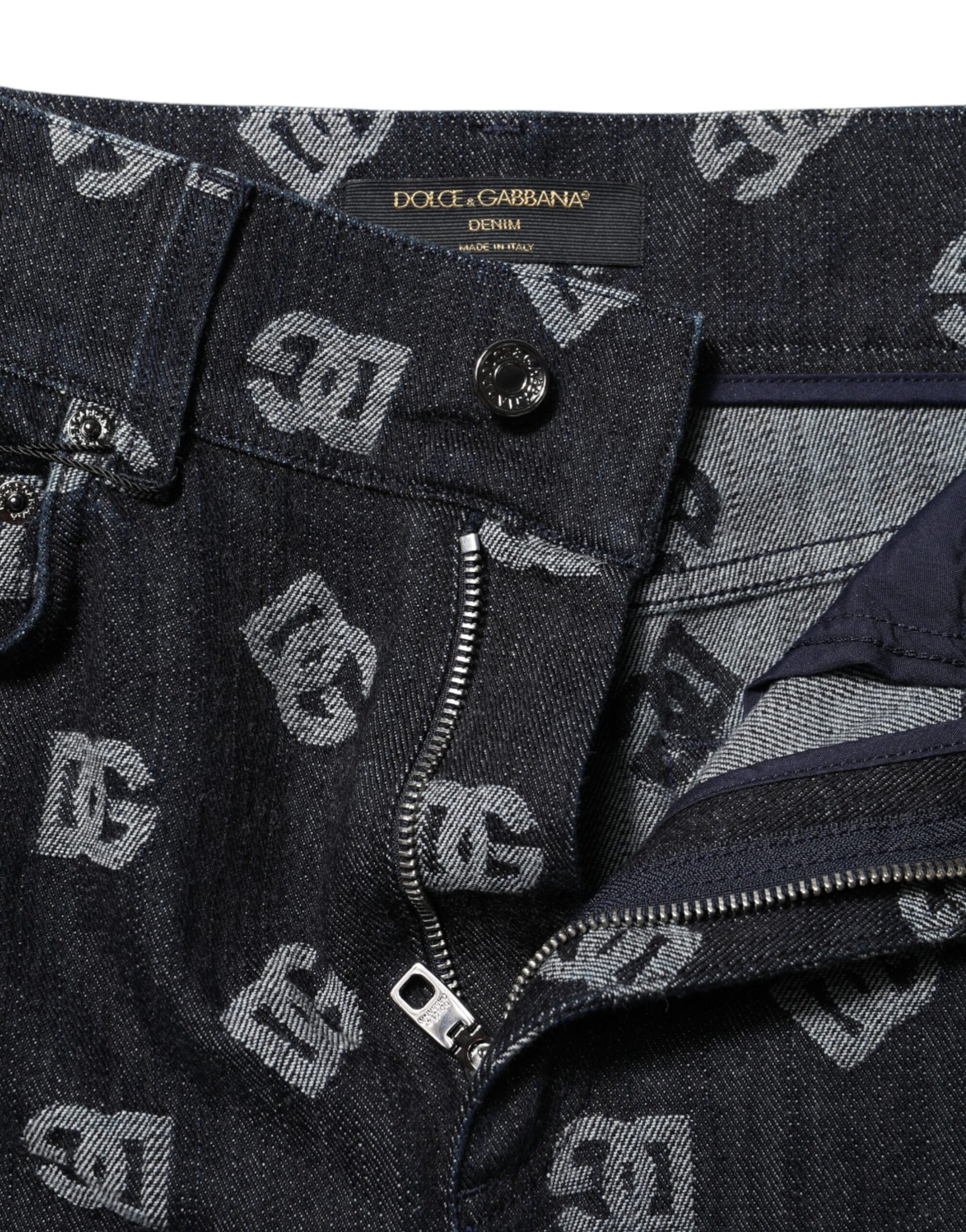 Dolce & Gabbana Black DG Logo High Waist Skinny Denim Jeans