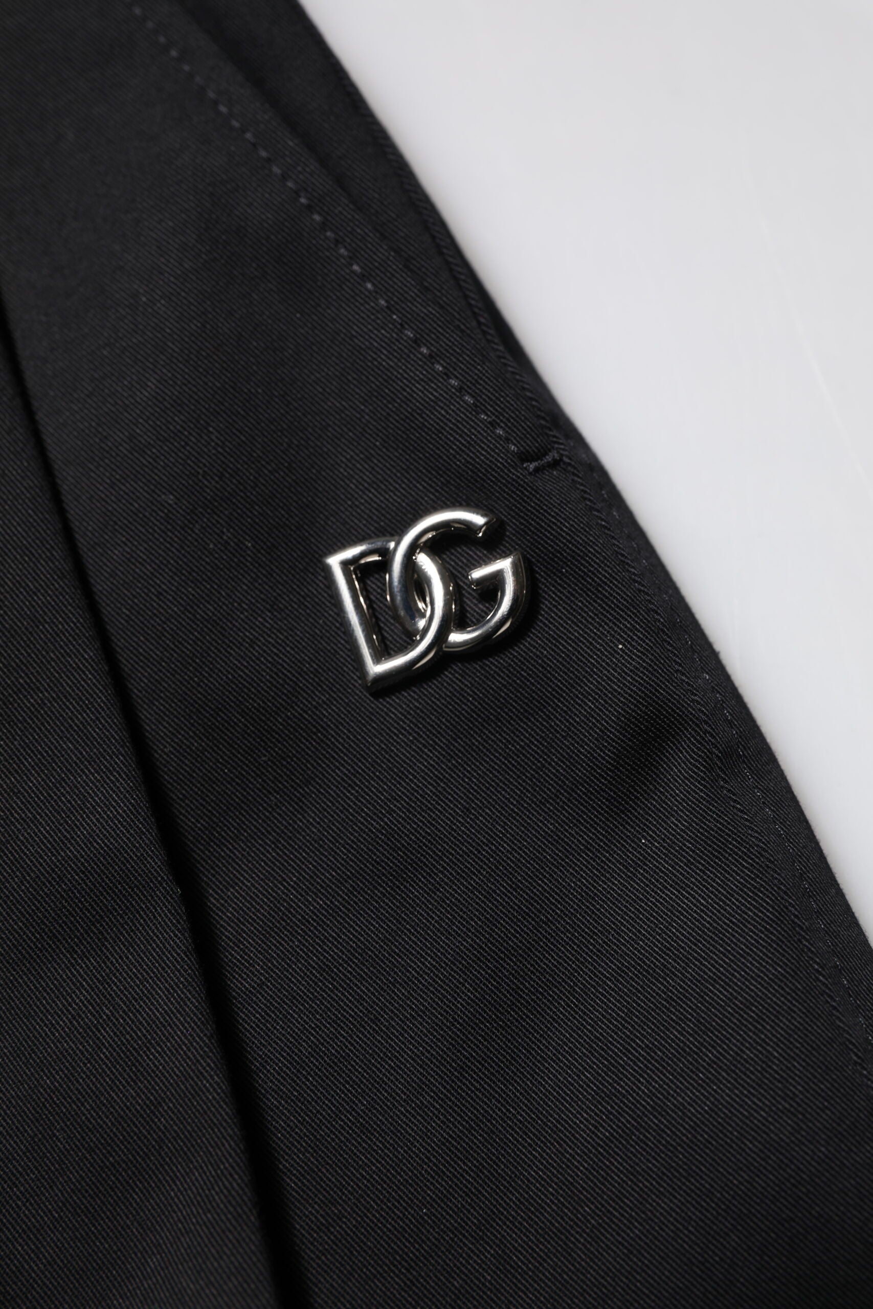 Dolce & Gabbana Black Cotton HighWaist Wide Leg Pants | Regal Royce