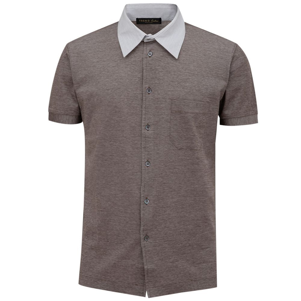 Corneliani Bicolor Cotton Shortsleeve Shirt | Regal Royce