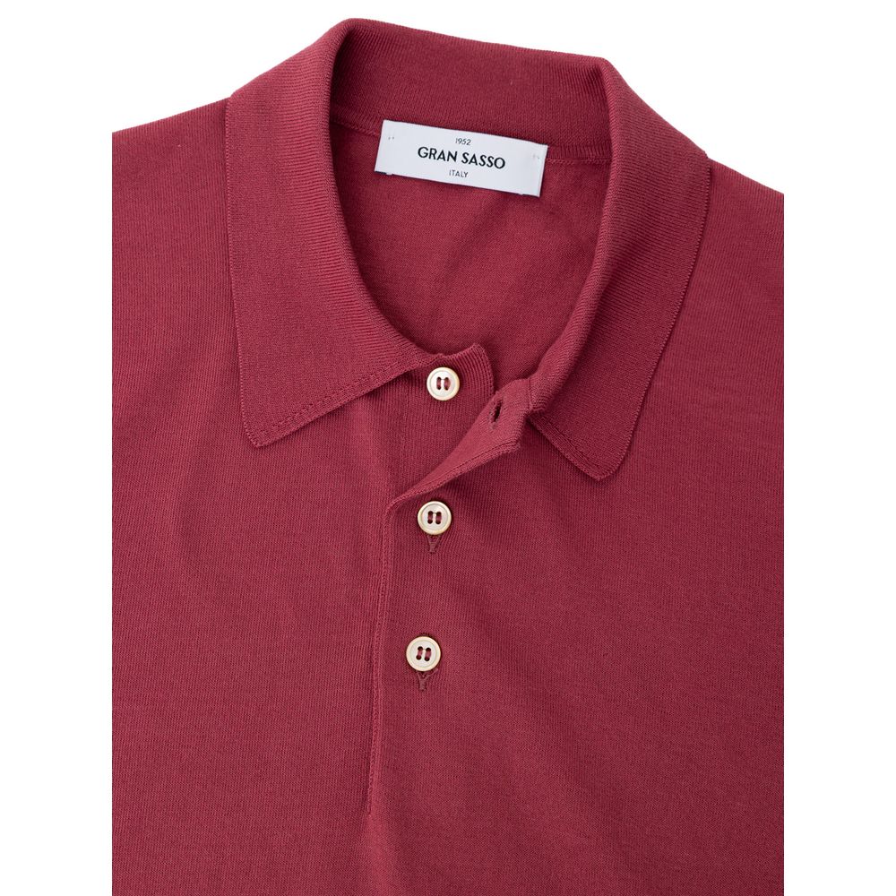 Gran Sasso Red Cotton Polo Shirt | Regal Royce