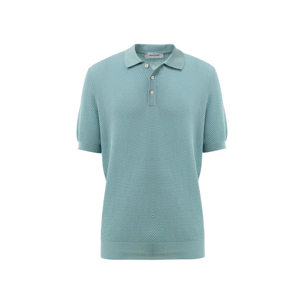Gran Sasso Blue Cotton Polo Shirt | Regal Royce