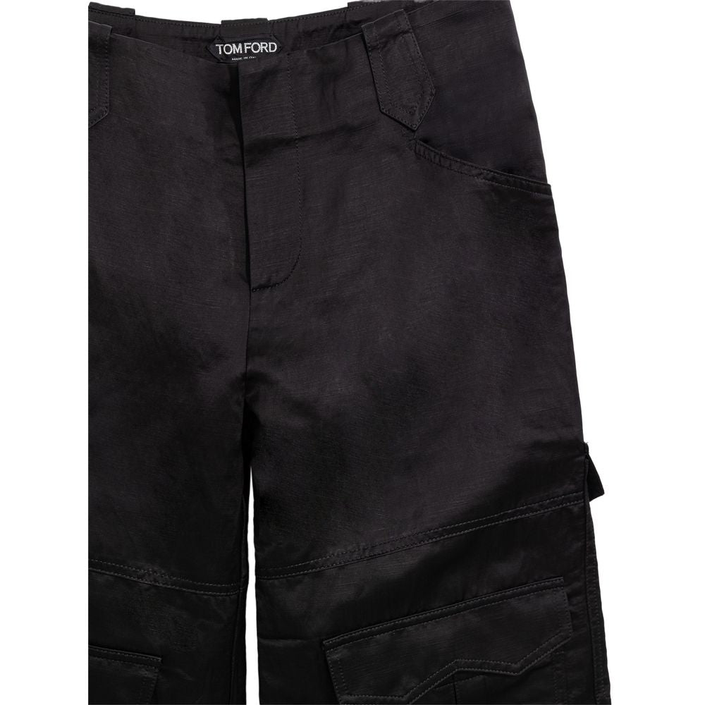Tom Ford Black Viscose Cargo Pants | Regal Royce
