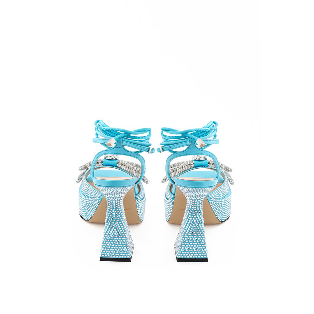 MACH & MACH Blue Leather Platform Sandals | Regal Royce