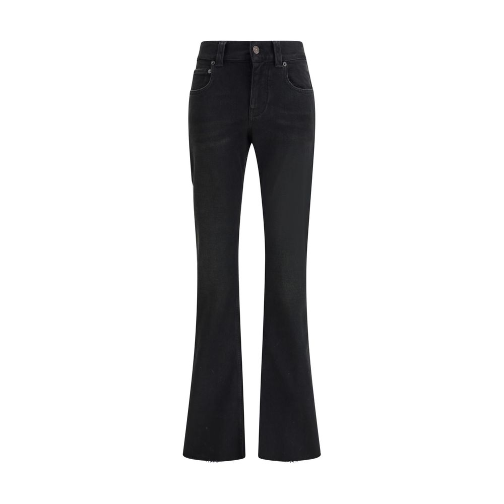 Balenciaga Black Cotton Bootcut Jeans | Regal Royce
