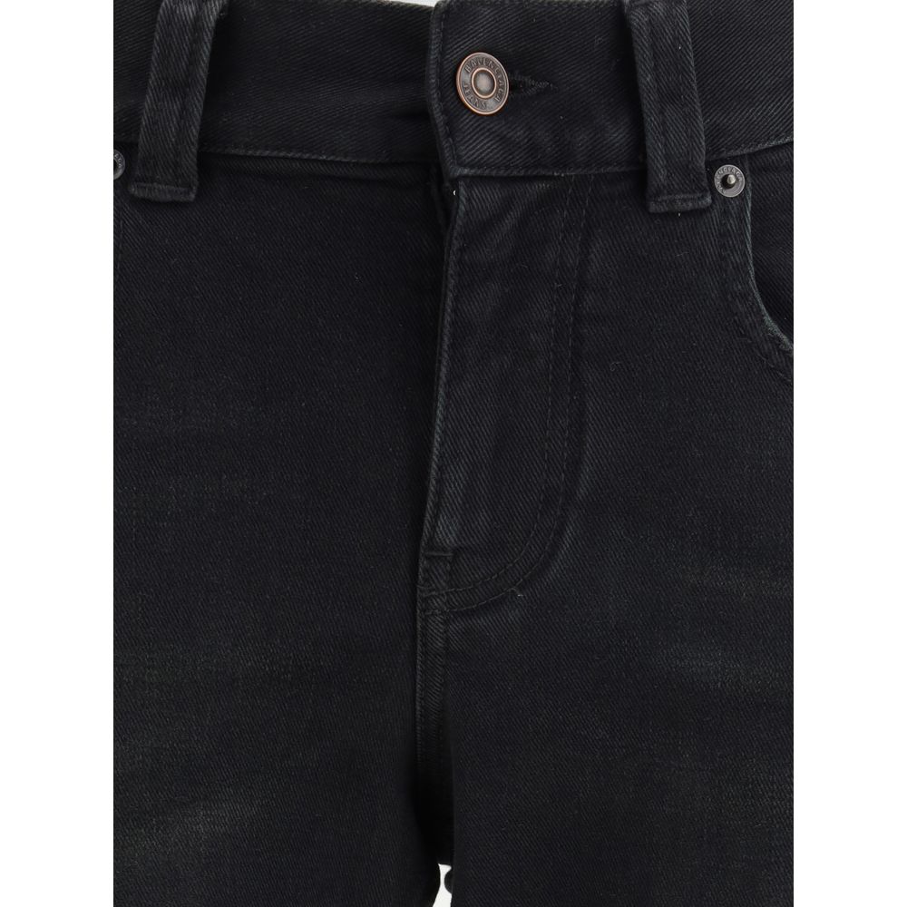 Balenciaga Black Cotton Bootcut Jeans | Regal Royce