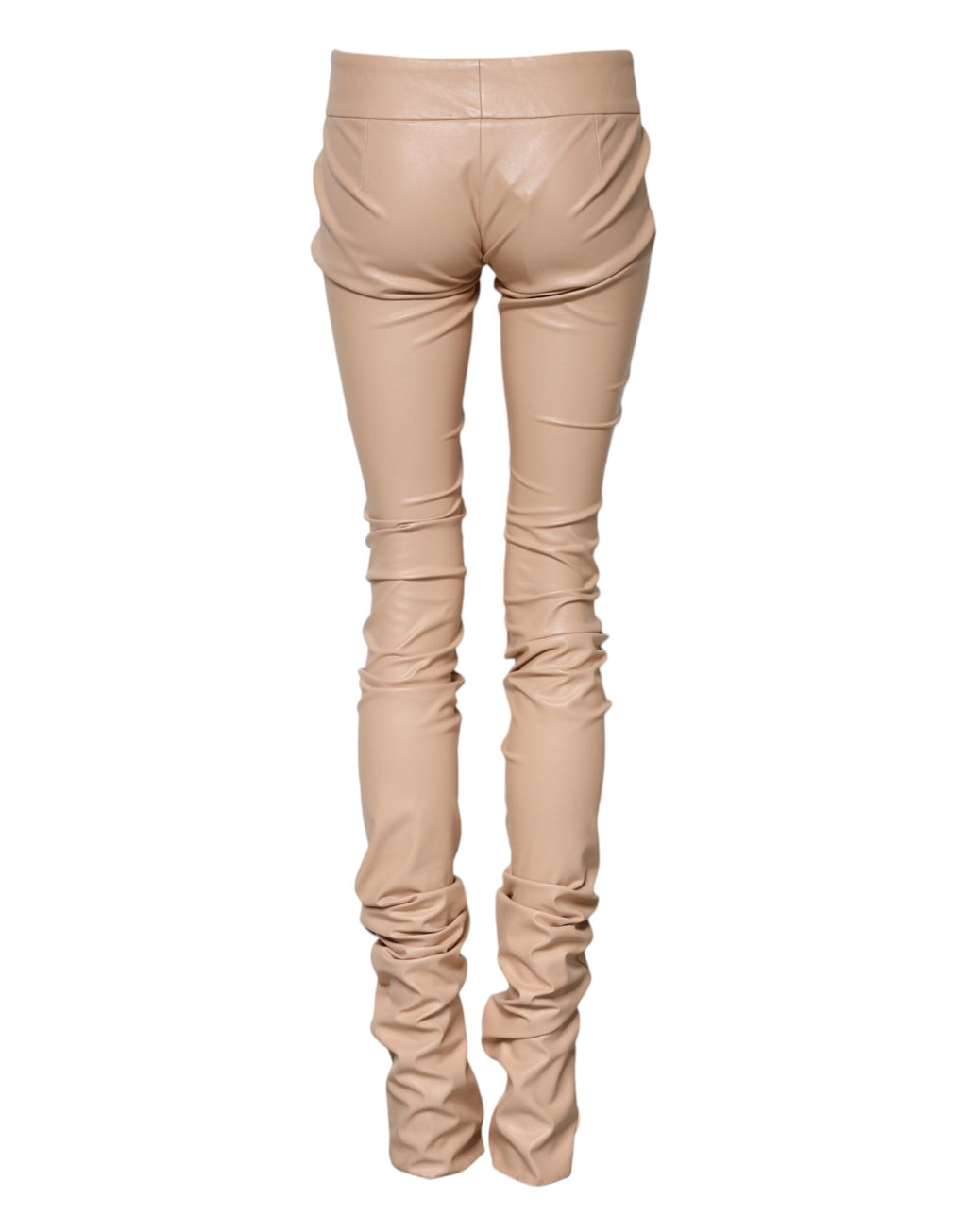 Dolce & Gabbana Beige Lace Details Mid Waist Skinny Pants