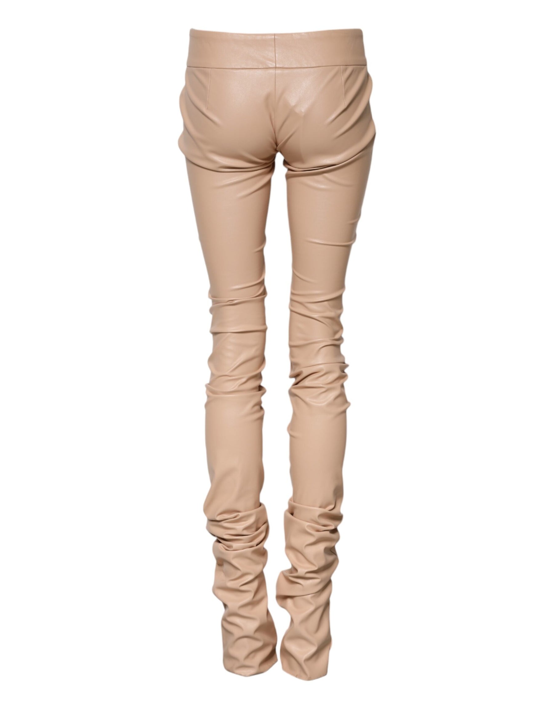 Dolce & Gabbana Beige Lace Details Mid Waist Skinny Pants | Regal Royce