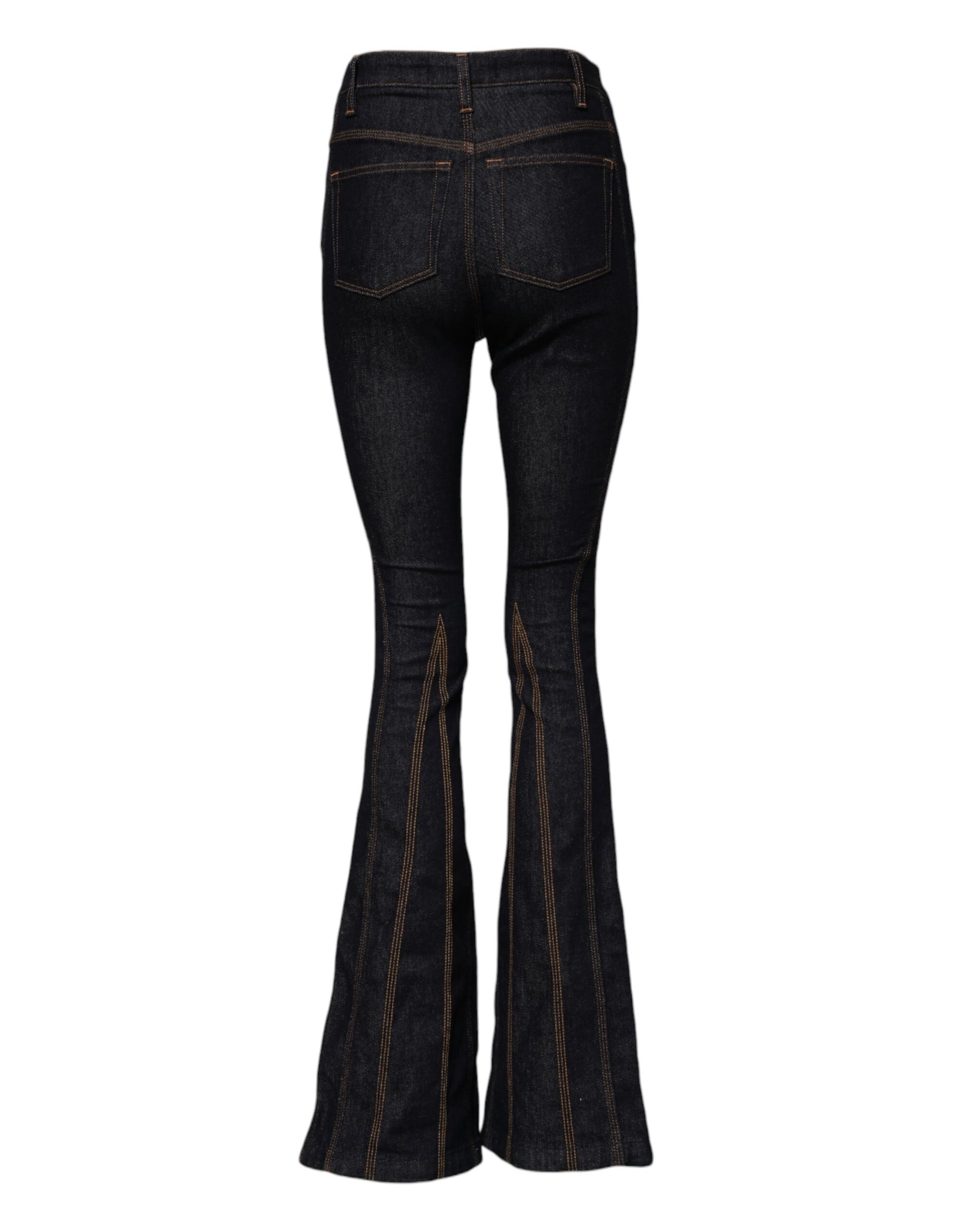 Dolce & Gabbana Black Cotton Mid Waist Bootcut Denim Jeans | Regal Royce