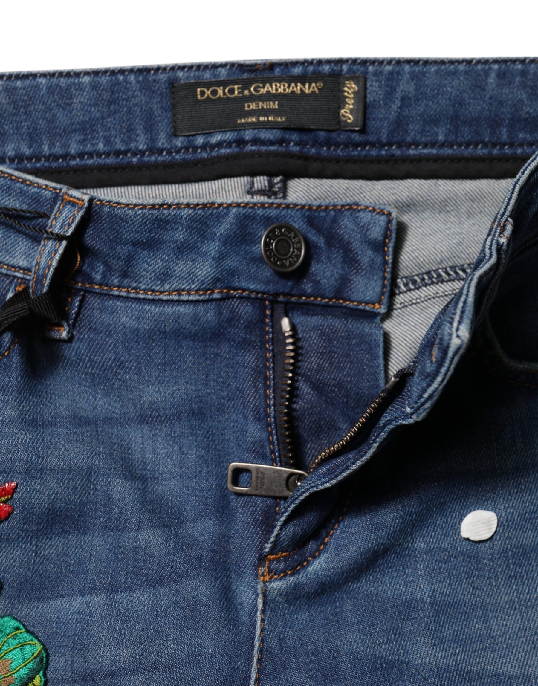 Dolce & Gabbana Blue Cotton Mid Waist Skinny Denim Jeans | Regal Royce
