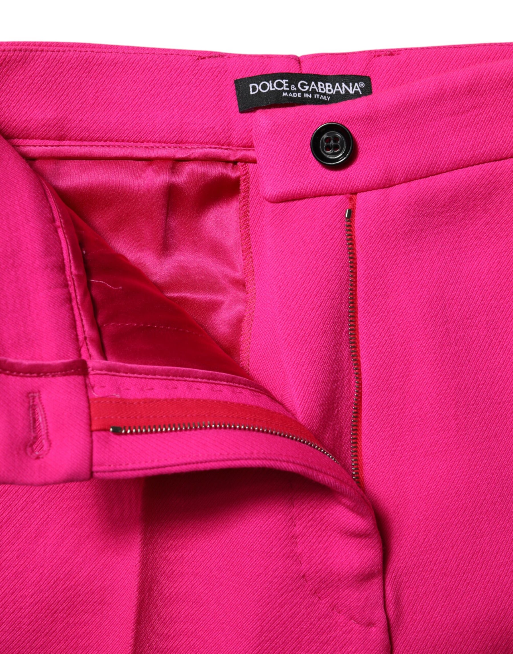 Dolce & Gabbana Fuchsia Pink HighWaist Tapered Trouser Pants | Regal Royce
