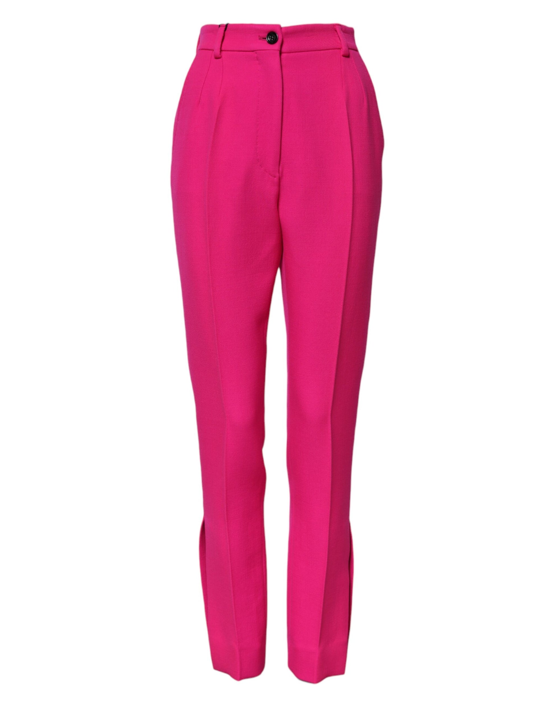 Dolce & Gabbana Fuchsia Pink HighWaist Tapered Trouser Pants