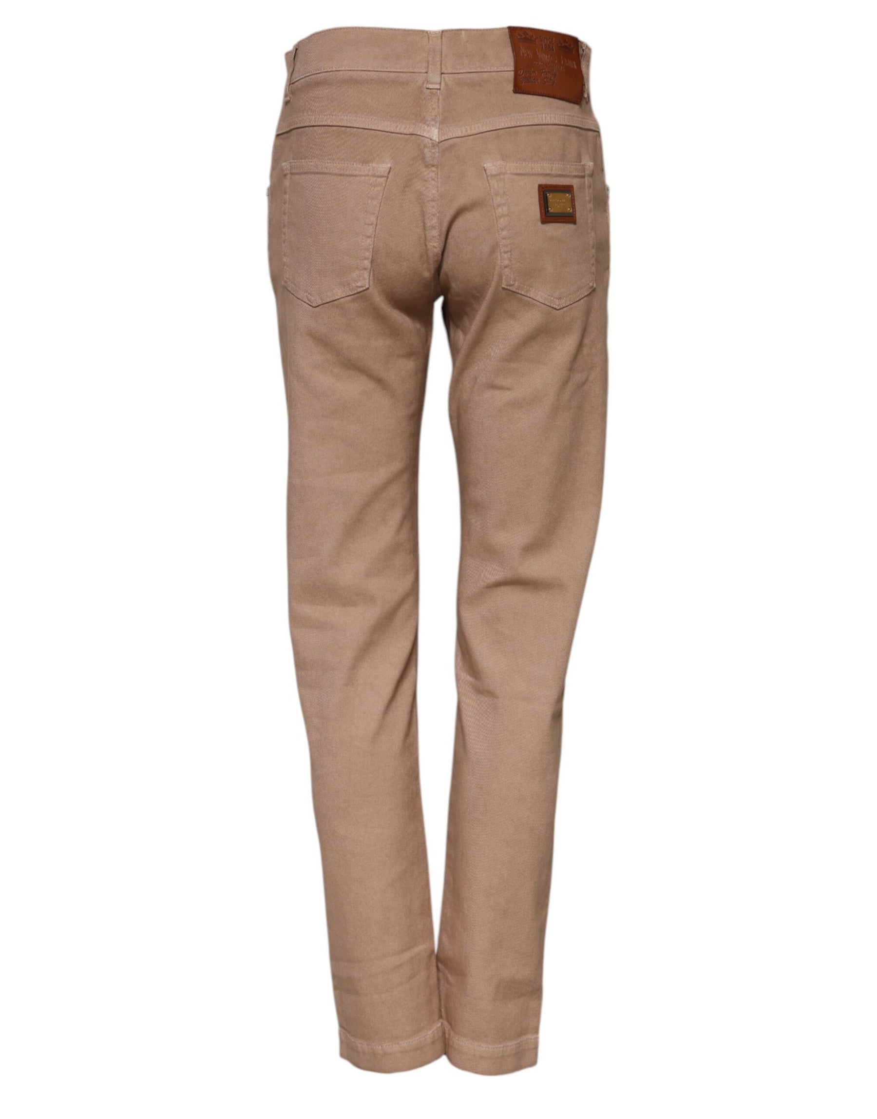 Dolce & Gabbana Brown Cotton Boyfriend Denim Trousers Jeans | Regal Royce