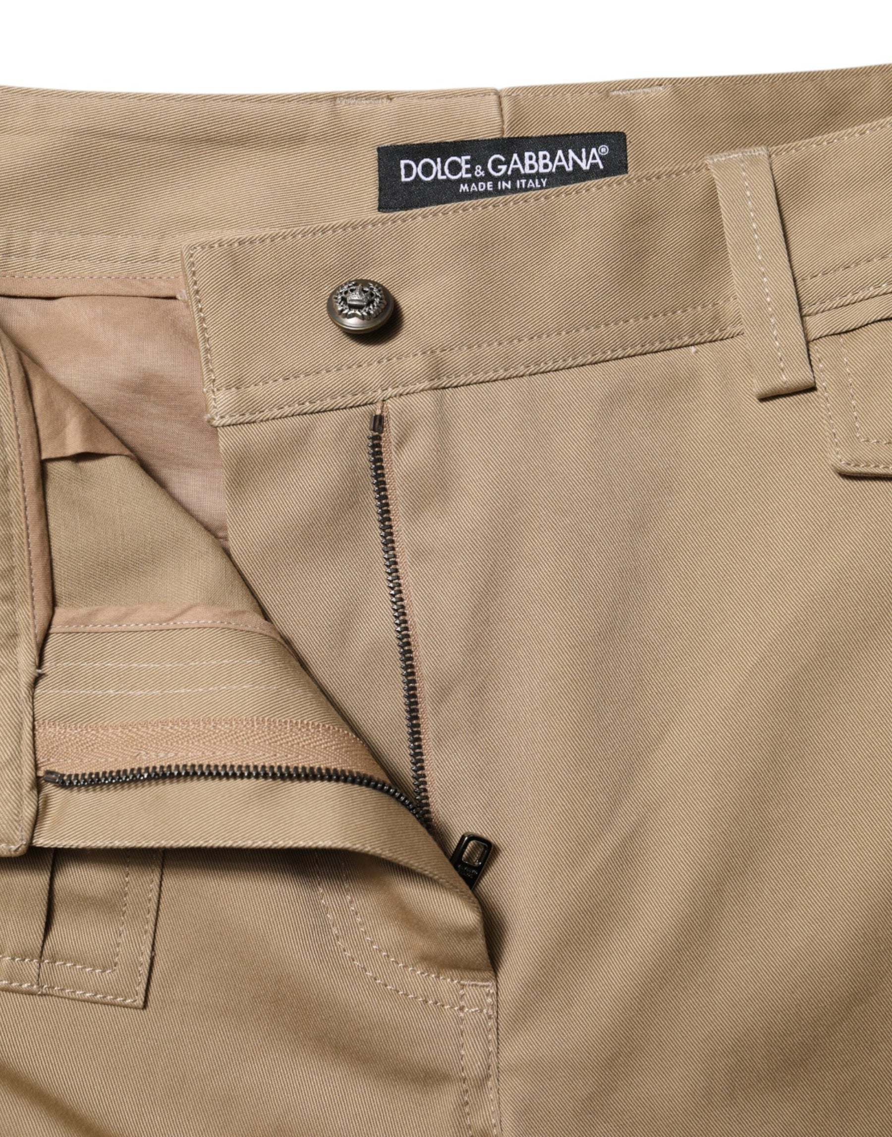 Dolce & Gabbana Beige Mid Waist Cargo Tapered Pants | Regal Royce