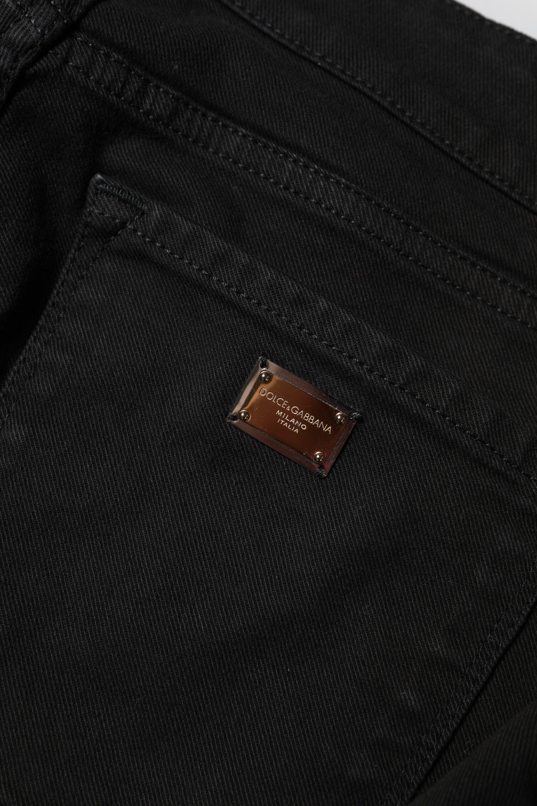 Dolce & Gabbana Black Cotton Skinny Mid Waist Denim Jeans | Regal Royce