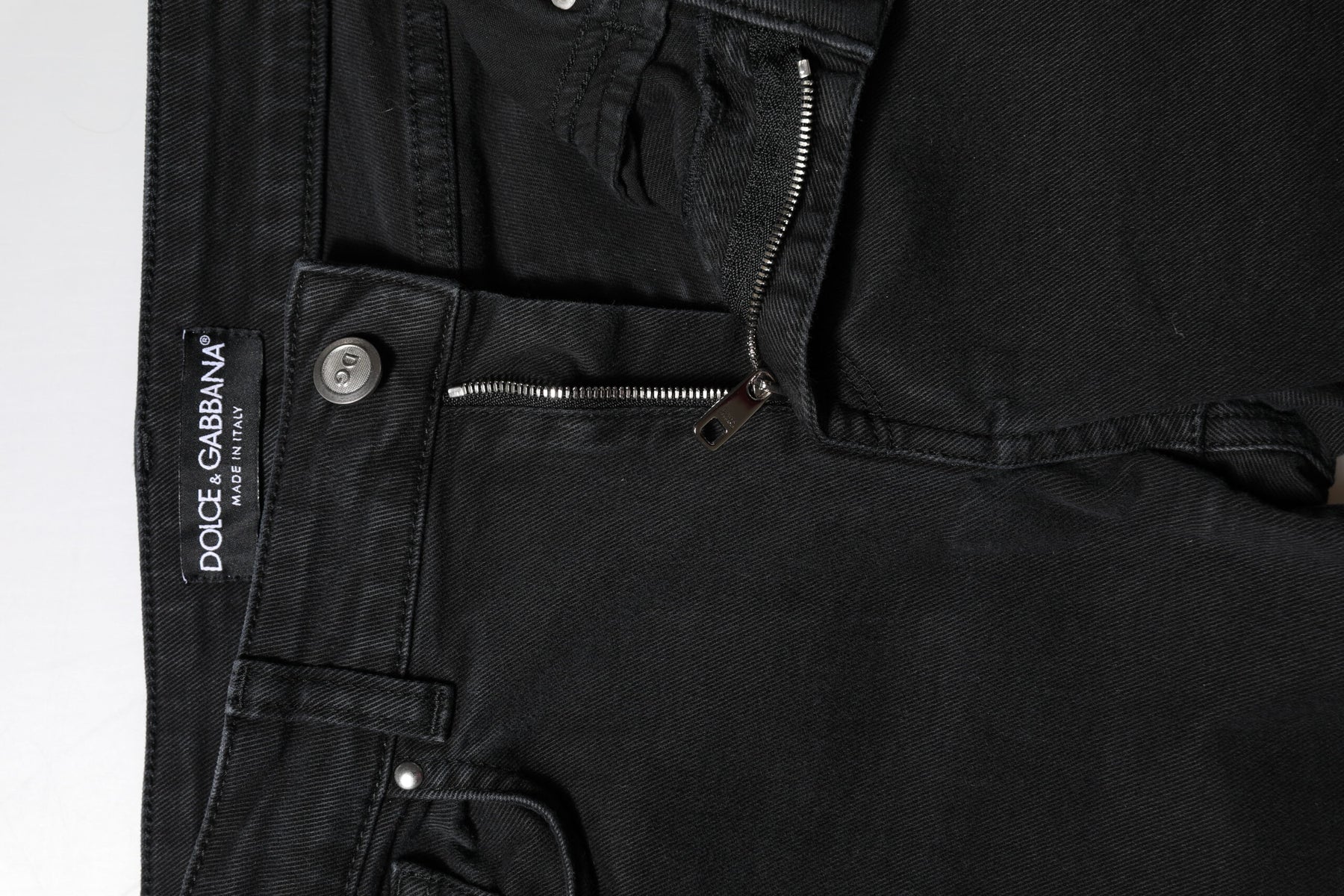 Dolce & Gabbana Black Cotton Mid Waist Skinny Denim Jeans | Regal Royce