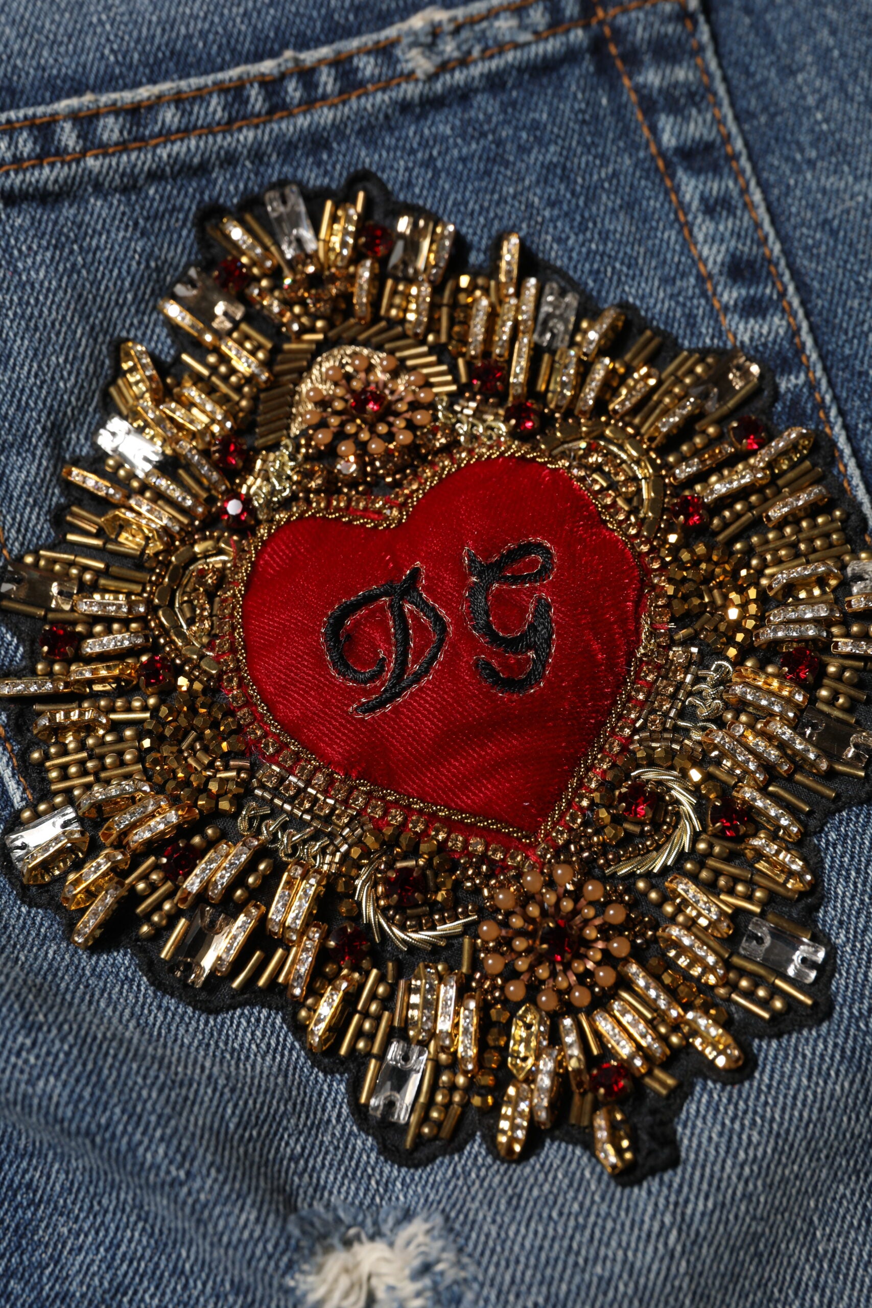 Dolce & Gabbana Blue Cotton Boyfriend Tattered Denim Jeans | Regal Royce