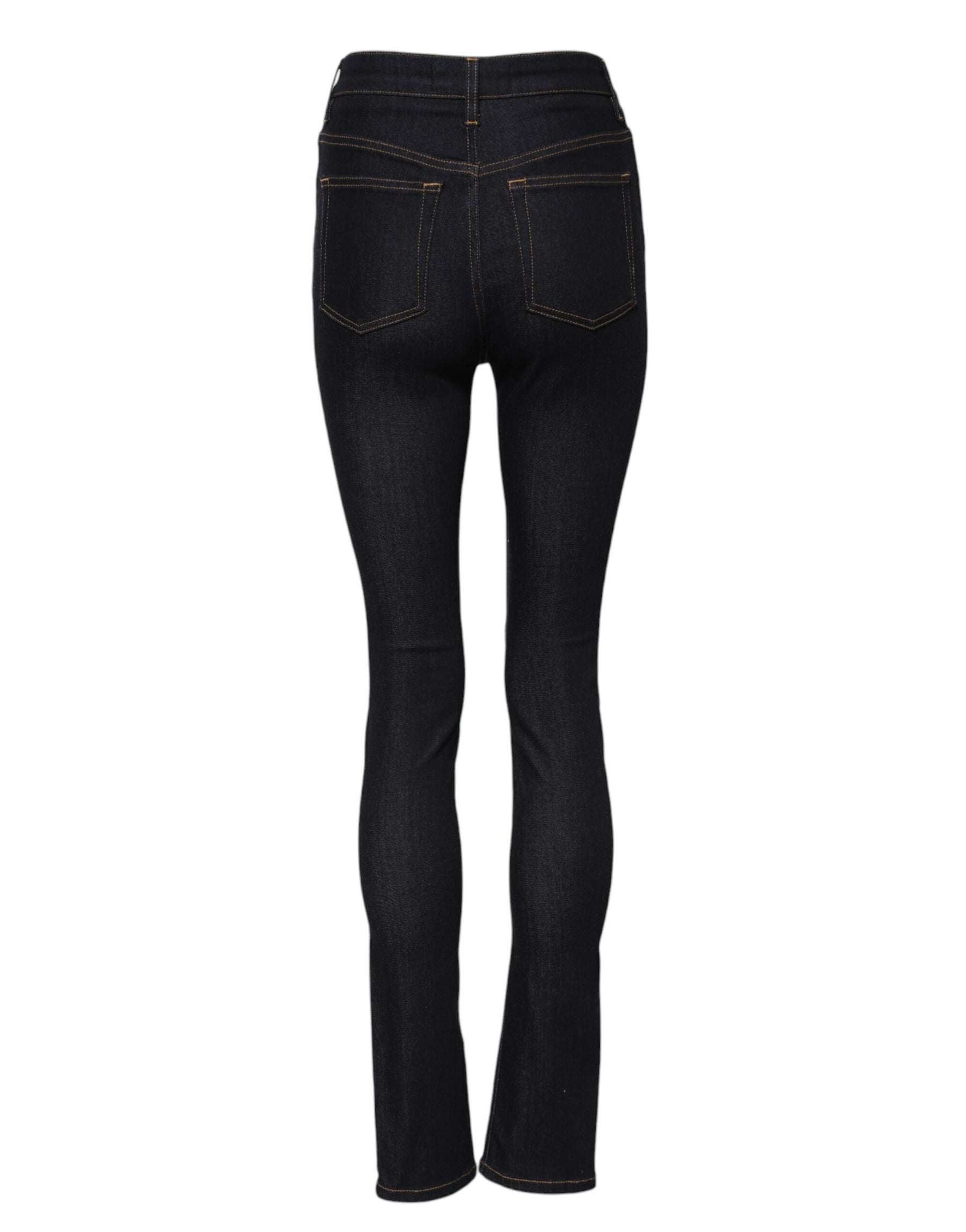 Dolce & Gabbana Blue Cotton High Waist Skinny Denim Jeans | Regal Royce
