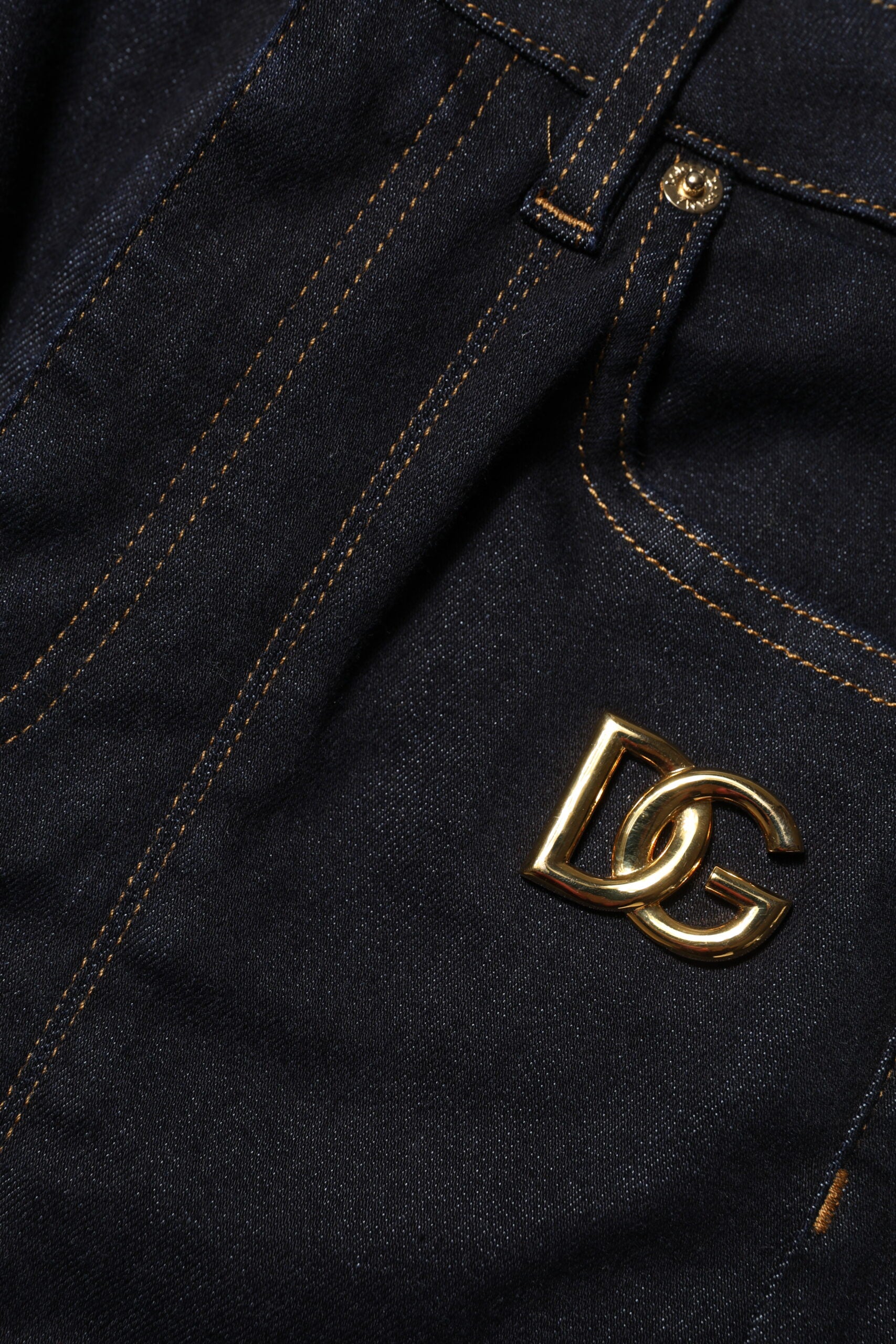 Dolce & Gabbana Blue Cotton High Waist Skinny Denim Jeans | Regal Royce