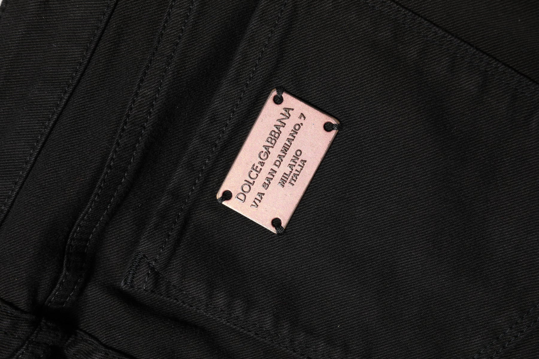 Dolce & Gabbana Black Cotton Skinny Mid Waist Denim Jeans | Regal Royce