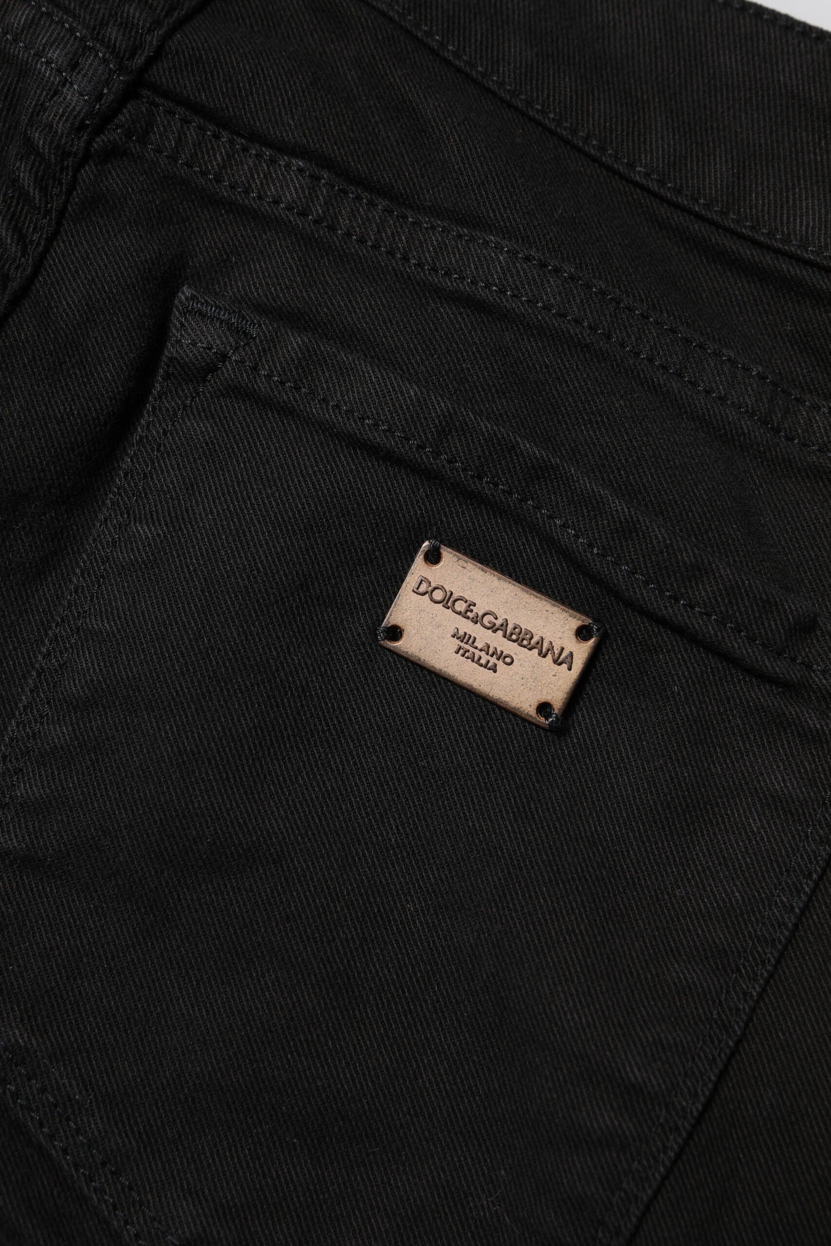 Dolce & Gabbana Black Cotton Skinny Mid Waist Denim Jeans | Regal Royce