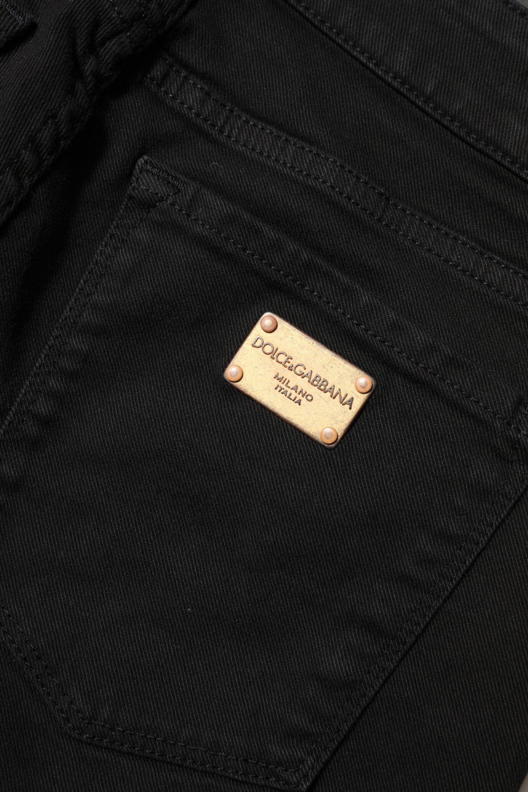 Dolce & Gabbana Black Cotton Skinny Mid Waist Denim Jeans | Regal Royce