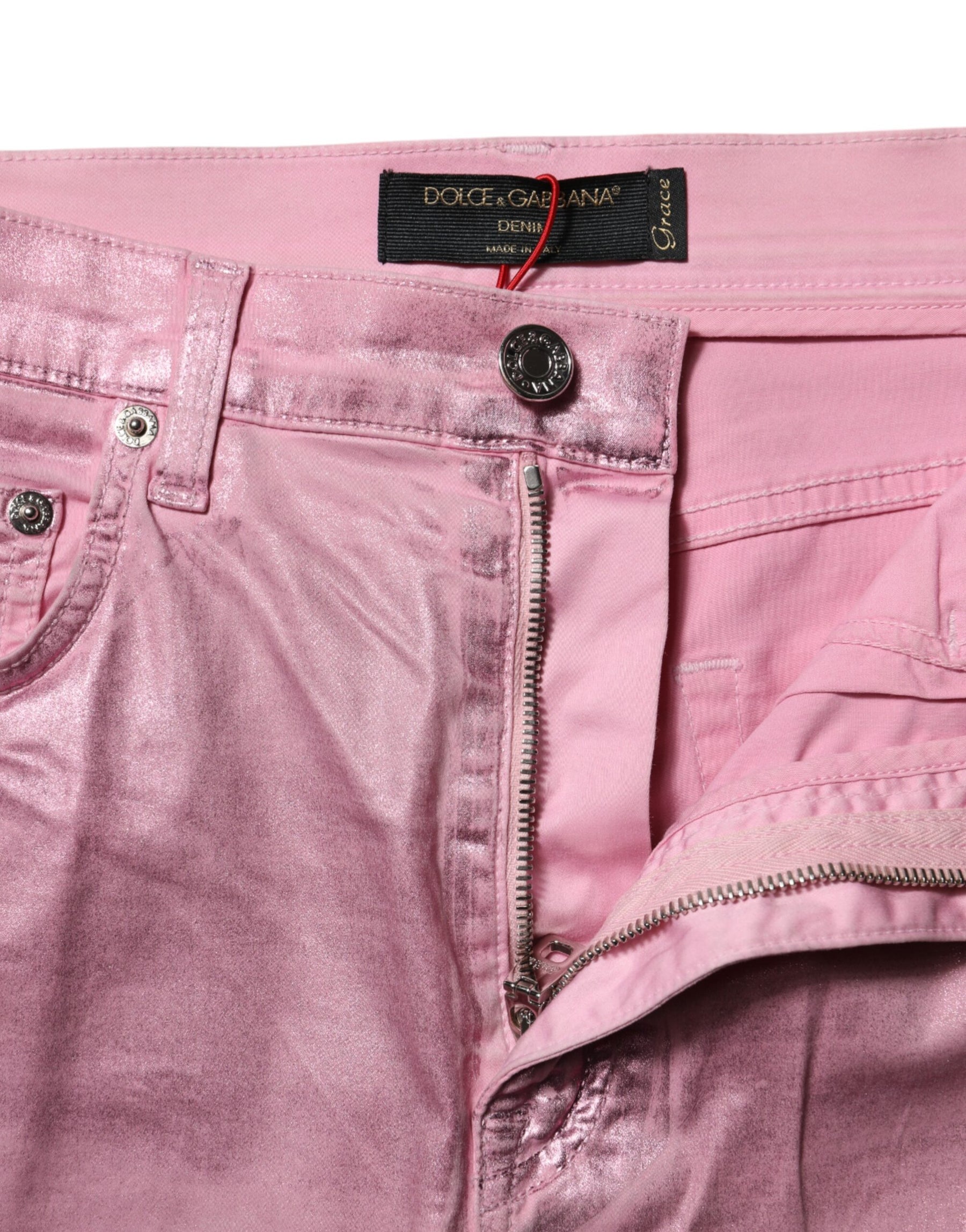 Dolce & Gabbana Pink GRACE High Waisted Skinny Denim Jeans | Regal Royce