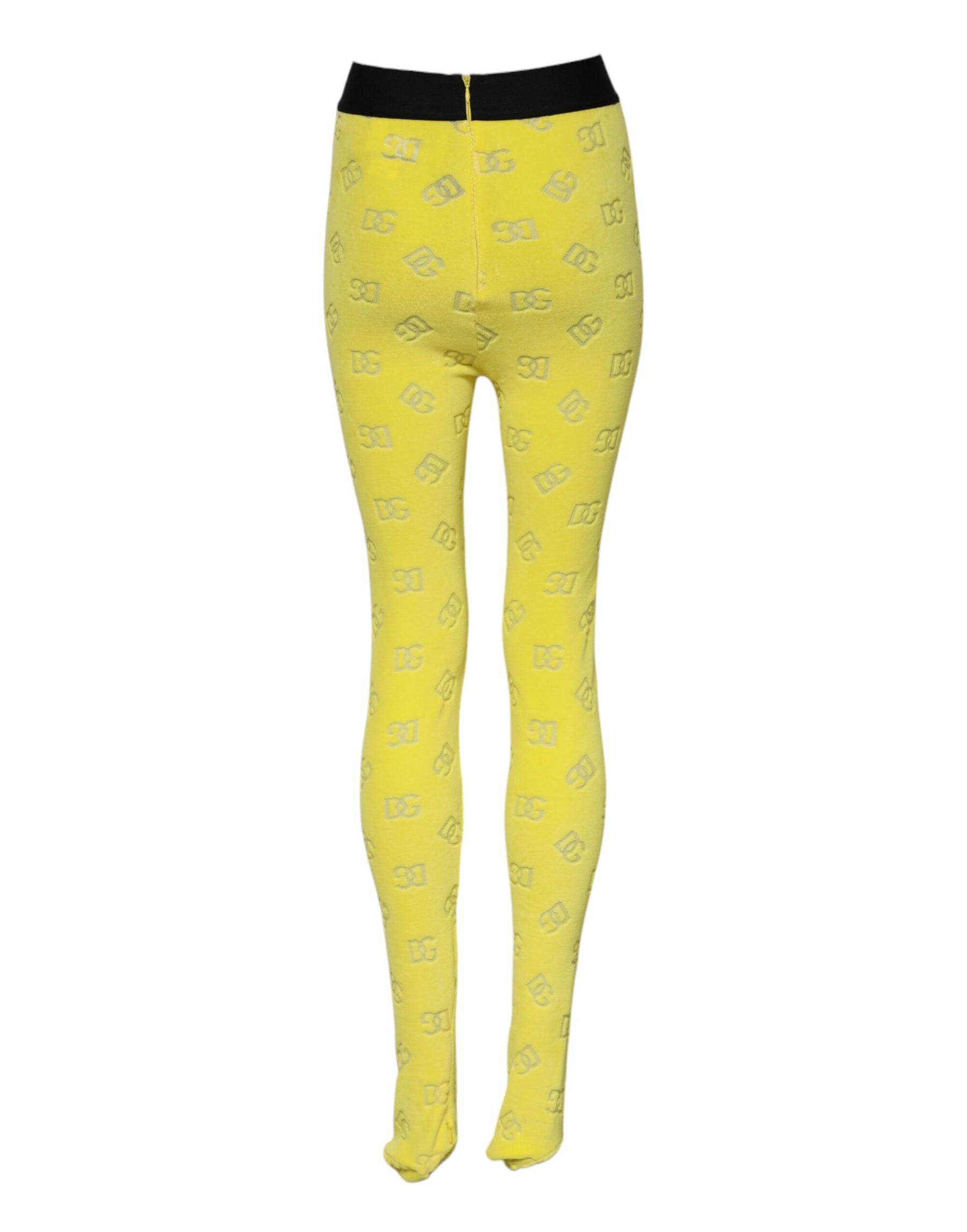 Dolce & Gabbana Yellow Logo Slim Fit Leggings Pants | Regal Royce