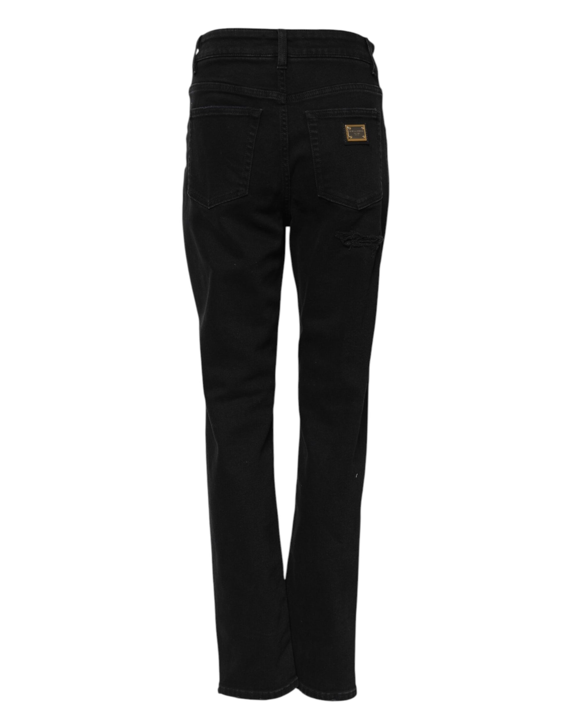 Dolce & Gabbana Black Boyfriend Cotton Flared Denim Jeans