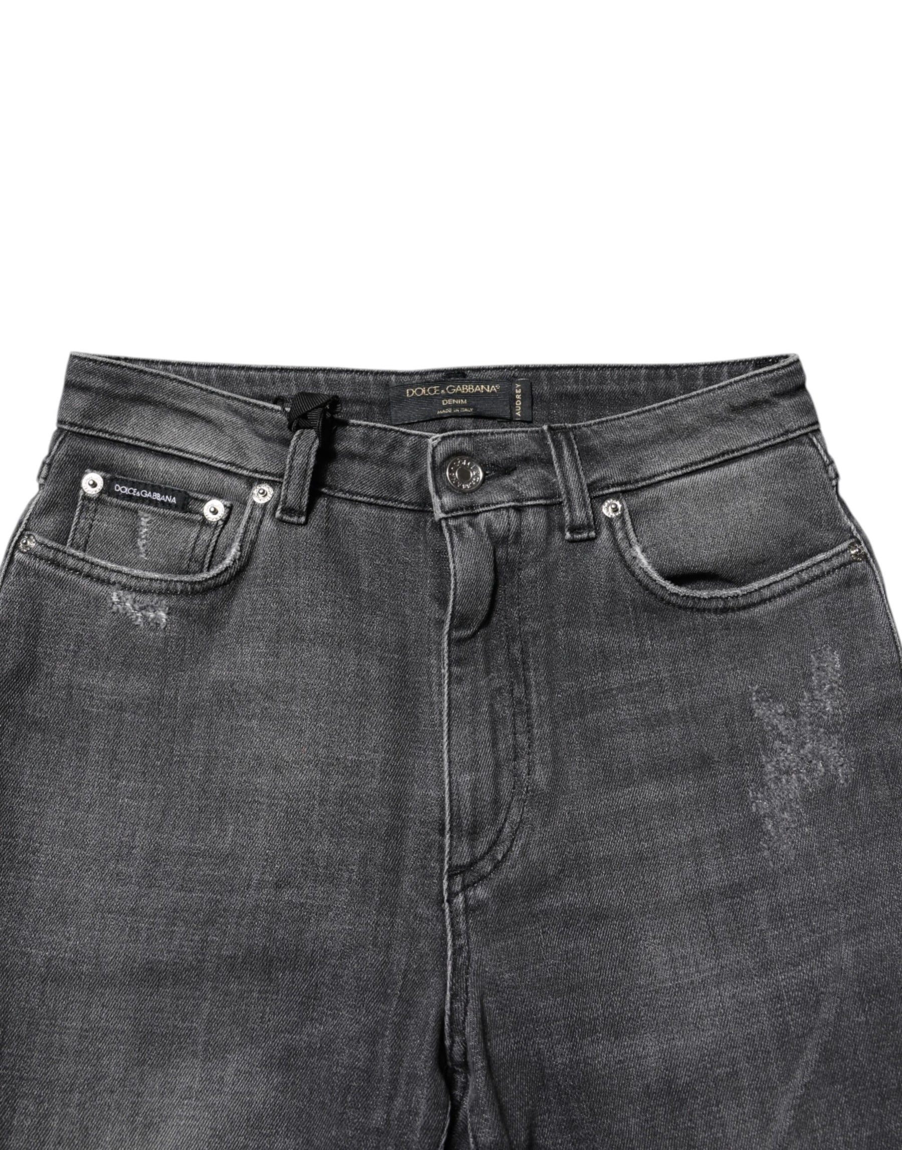 Dolce & Gabbana Dark Gray AUDREY Cotton Skinny Denim Jeans | Regal Royce