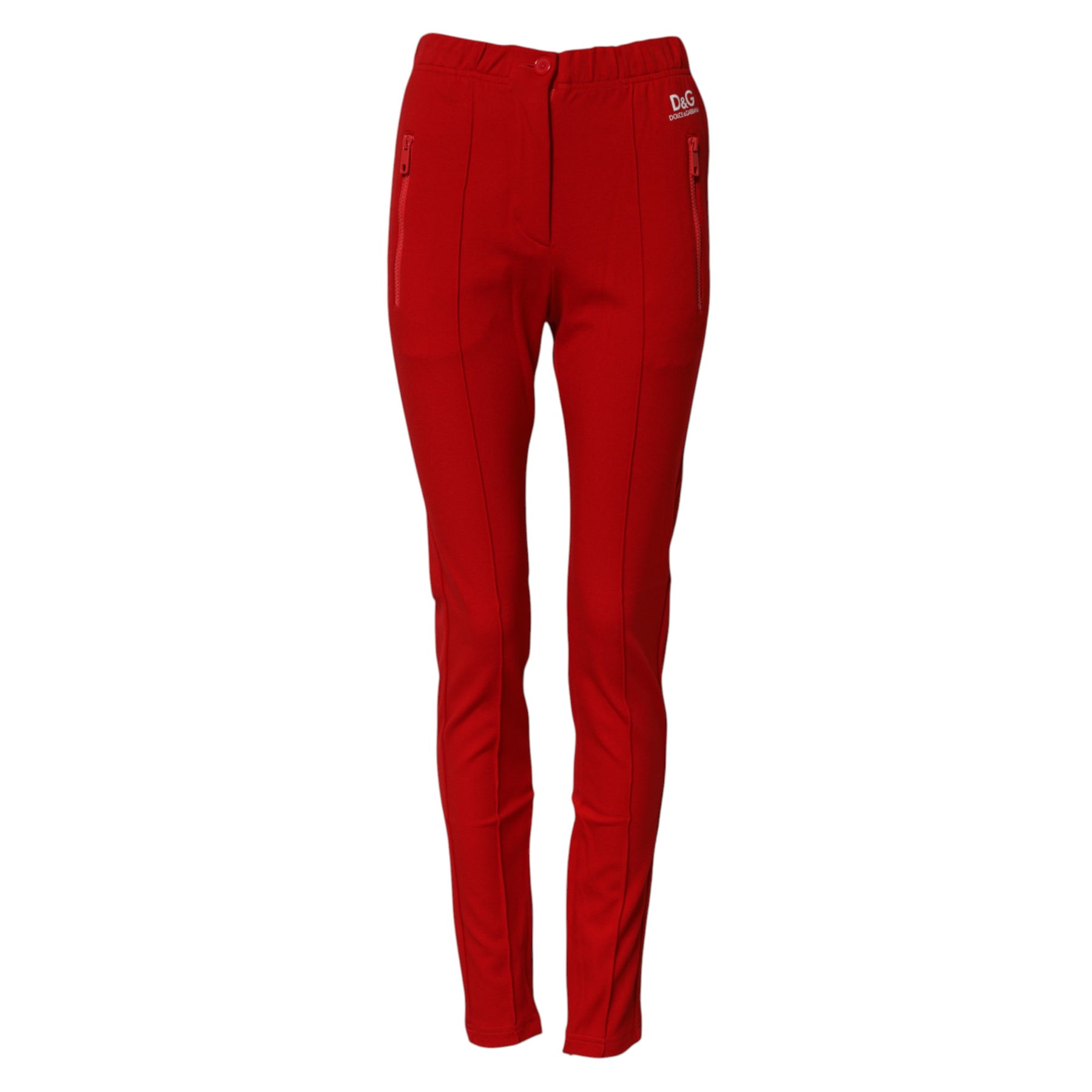Dolce & Gabbana Red Mid Waist Slim Fit Pants | Regal Royce
