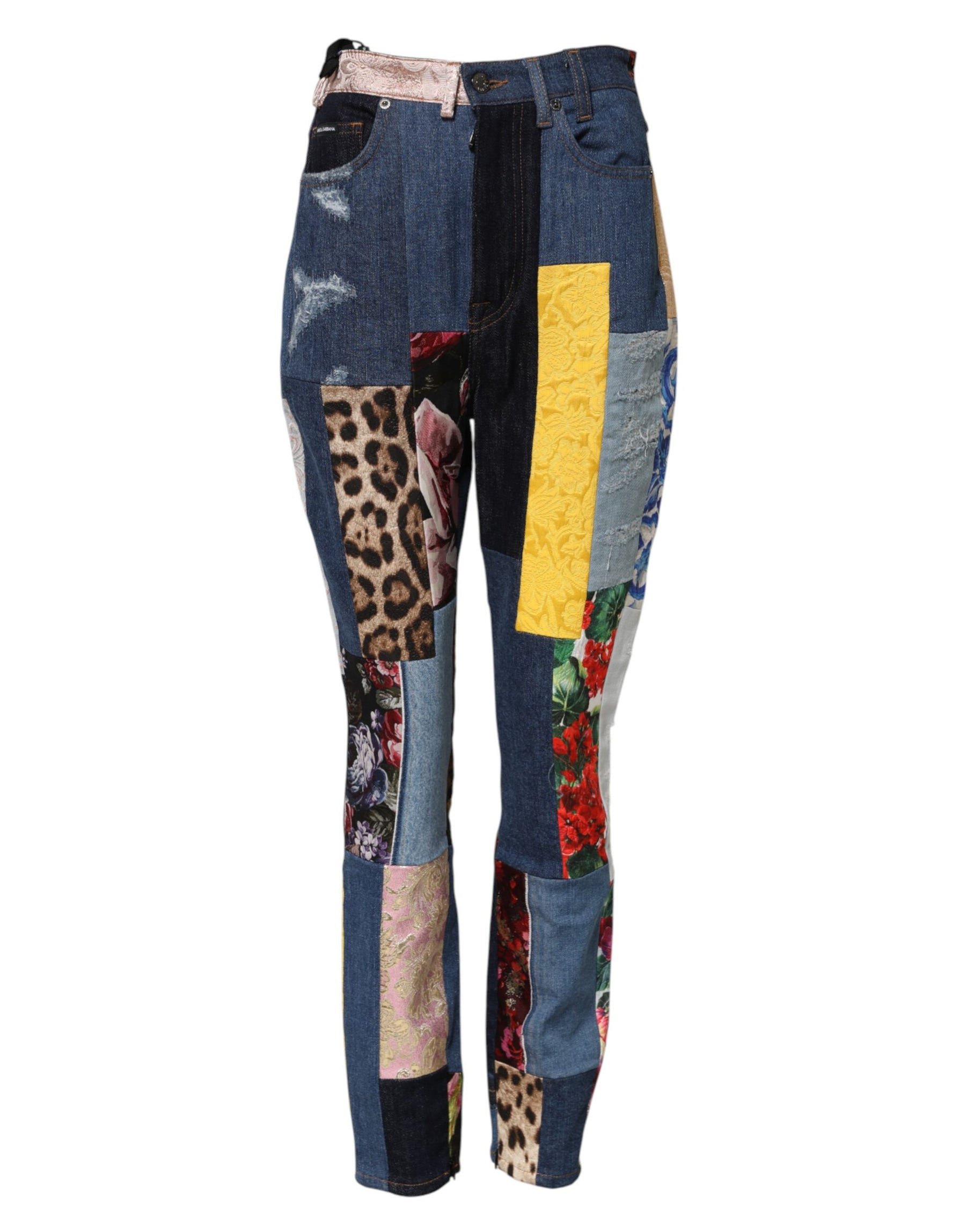 Dolce & Gabbana Multicolor Patchwork Skinny Denim Jeans | Regal Royce