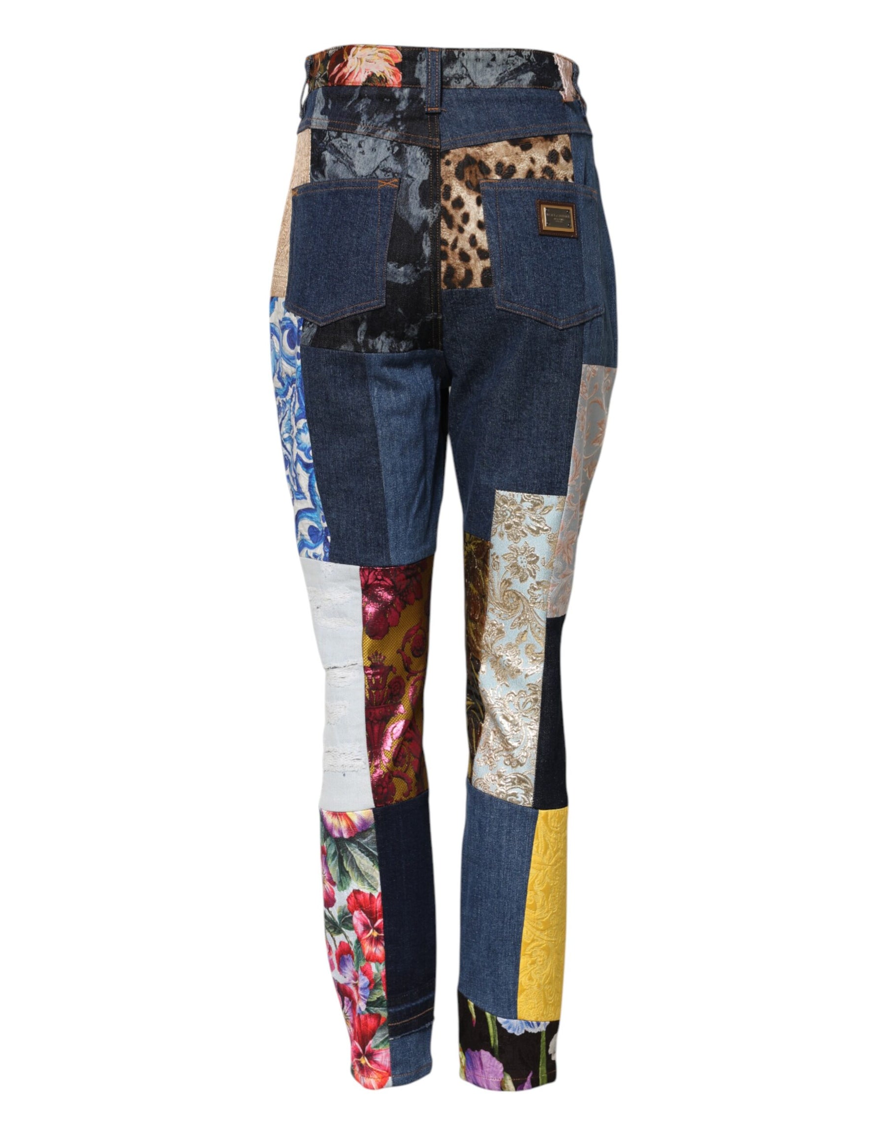 Dolce & Gabbana Multicolor Patchwork Skinny Denim Jeans | Regal Royce