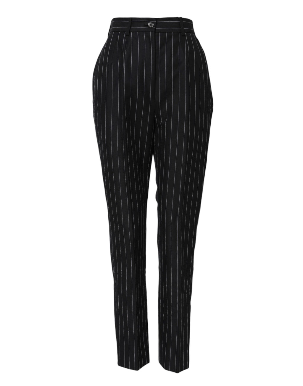 Dolce & Gabbana Black Stripes High Waist Tapered Pants