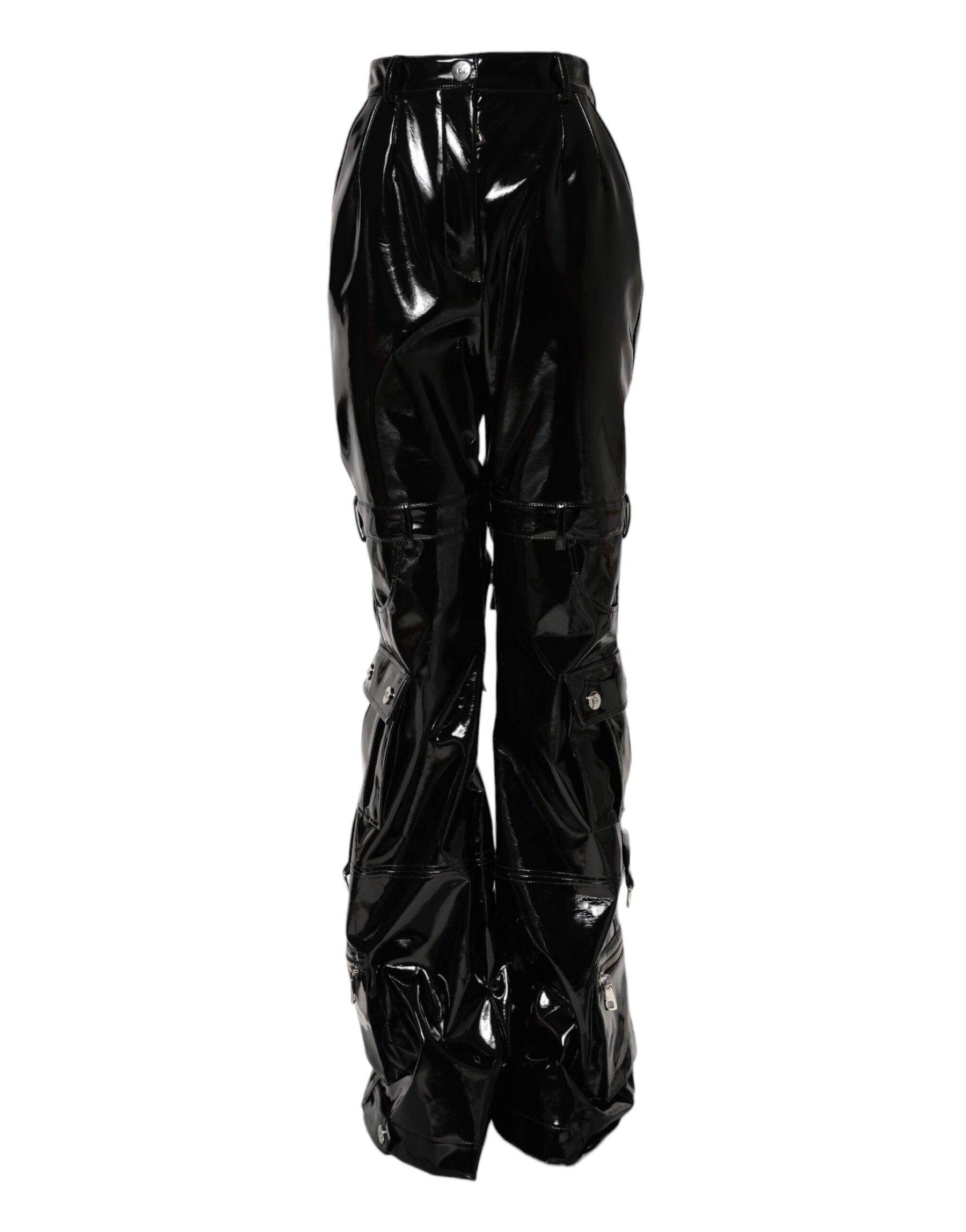 Dolce & Gabbana Black High Waist Cargo Bootcut Pants | Regal Royce