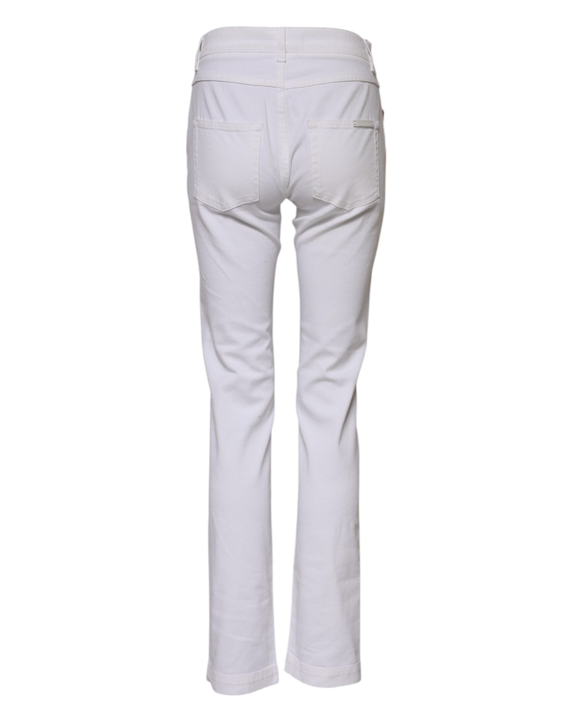 Dolce & Gabbana White Floral Embroidery GIRLY Denim Jeans