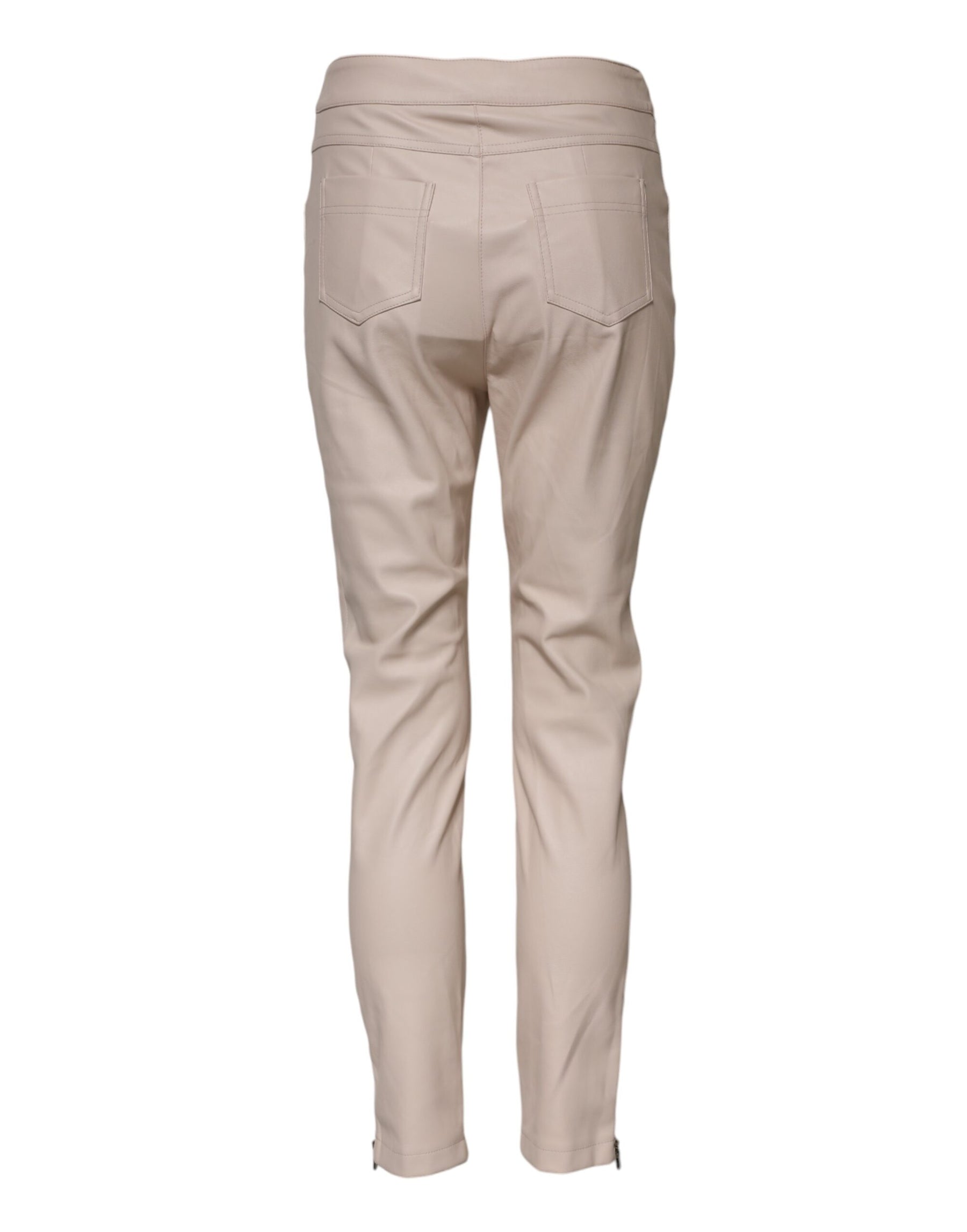 Elisabetta Franchi Beige High Waist Tapered Pants | Regal Royce
