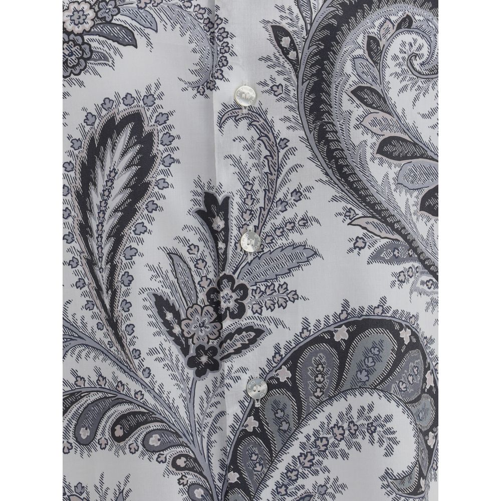 Etro Gray Cotton Pattern Shirt | Regal Royce