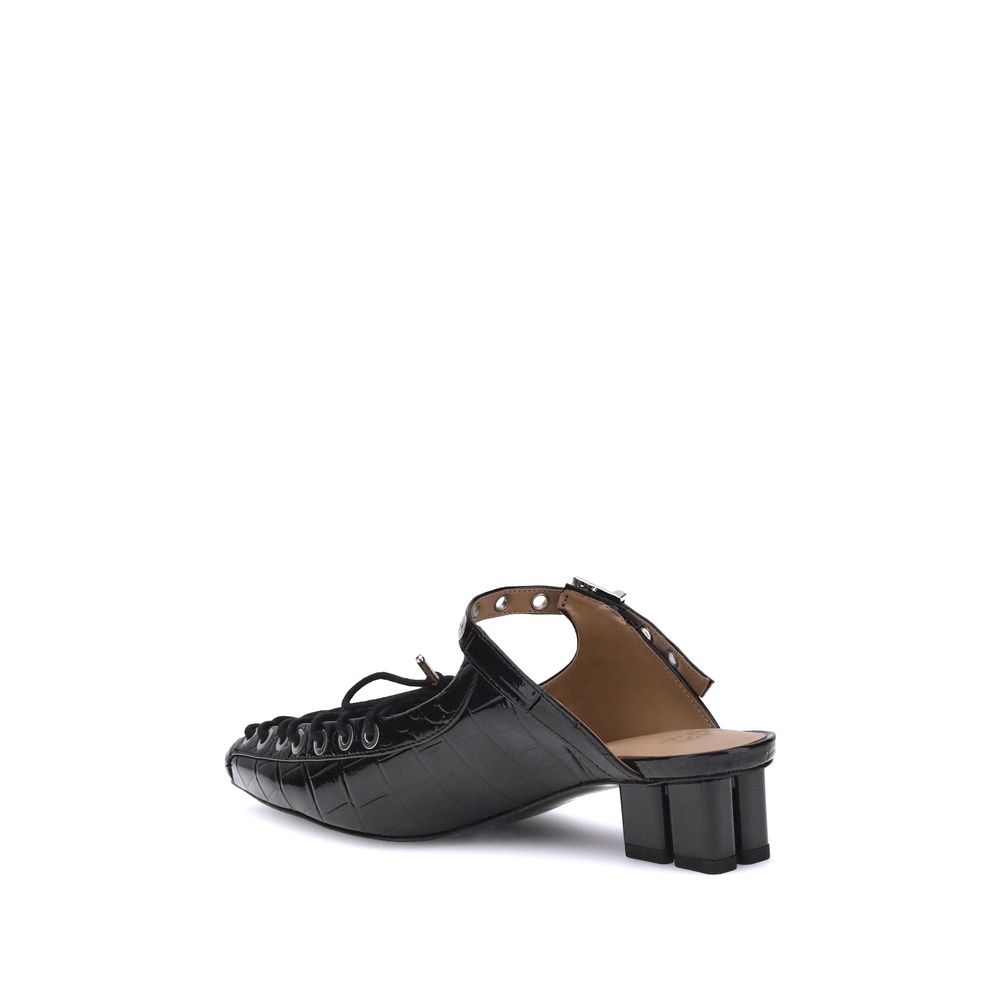 Ganni Black Polyethylene Mules | Regal Royce
