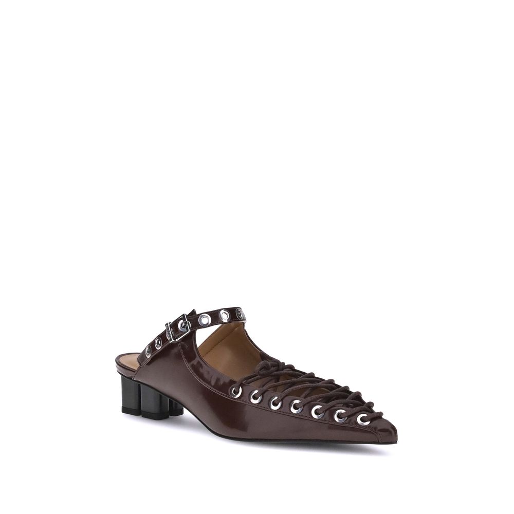 Ganni Brown Polyethylene Mules | Regal Royce
