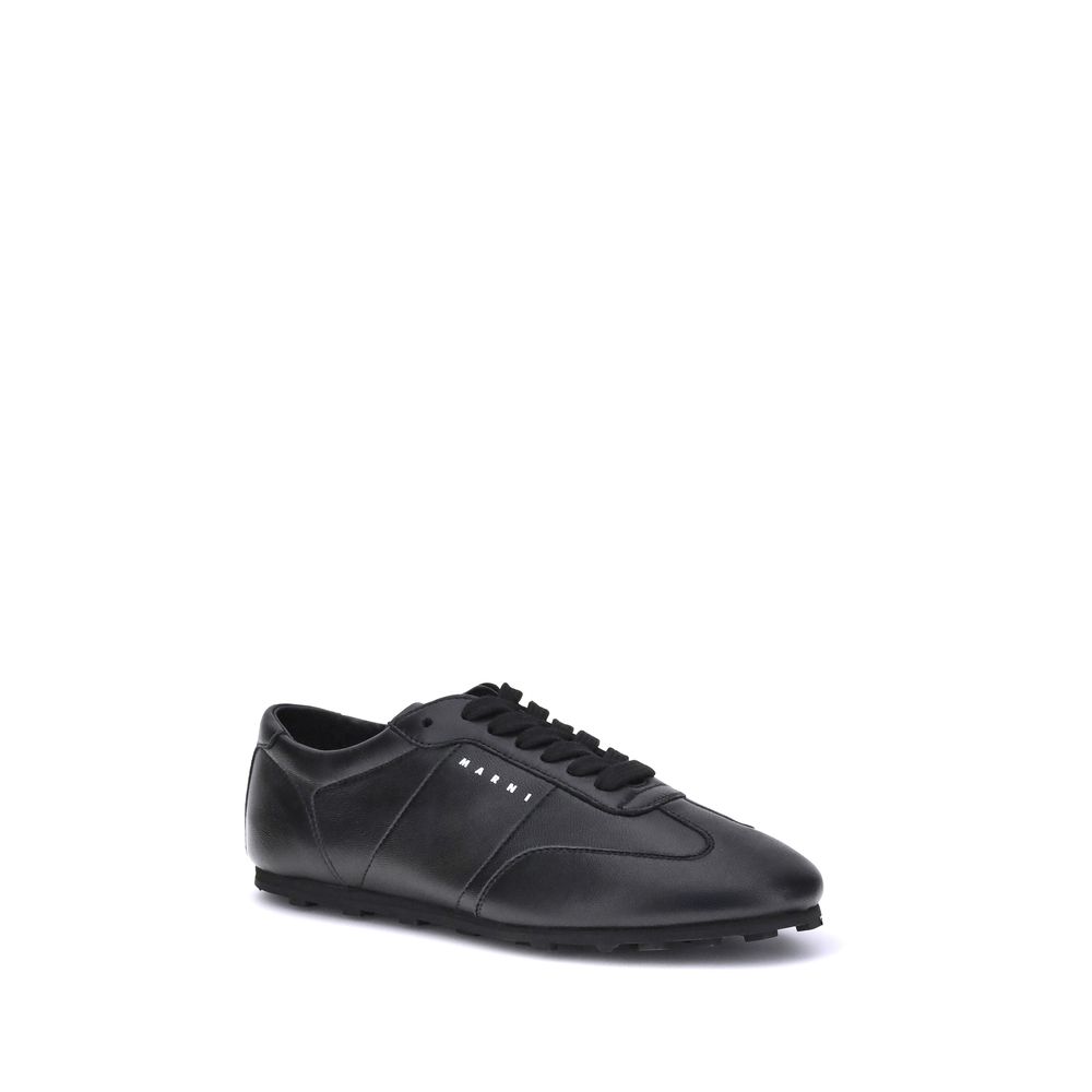 Marni Black Calf Leather Bos Taurus Athletic Sneakers | Regal Royce