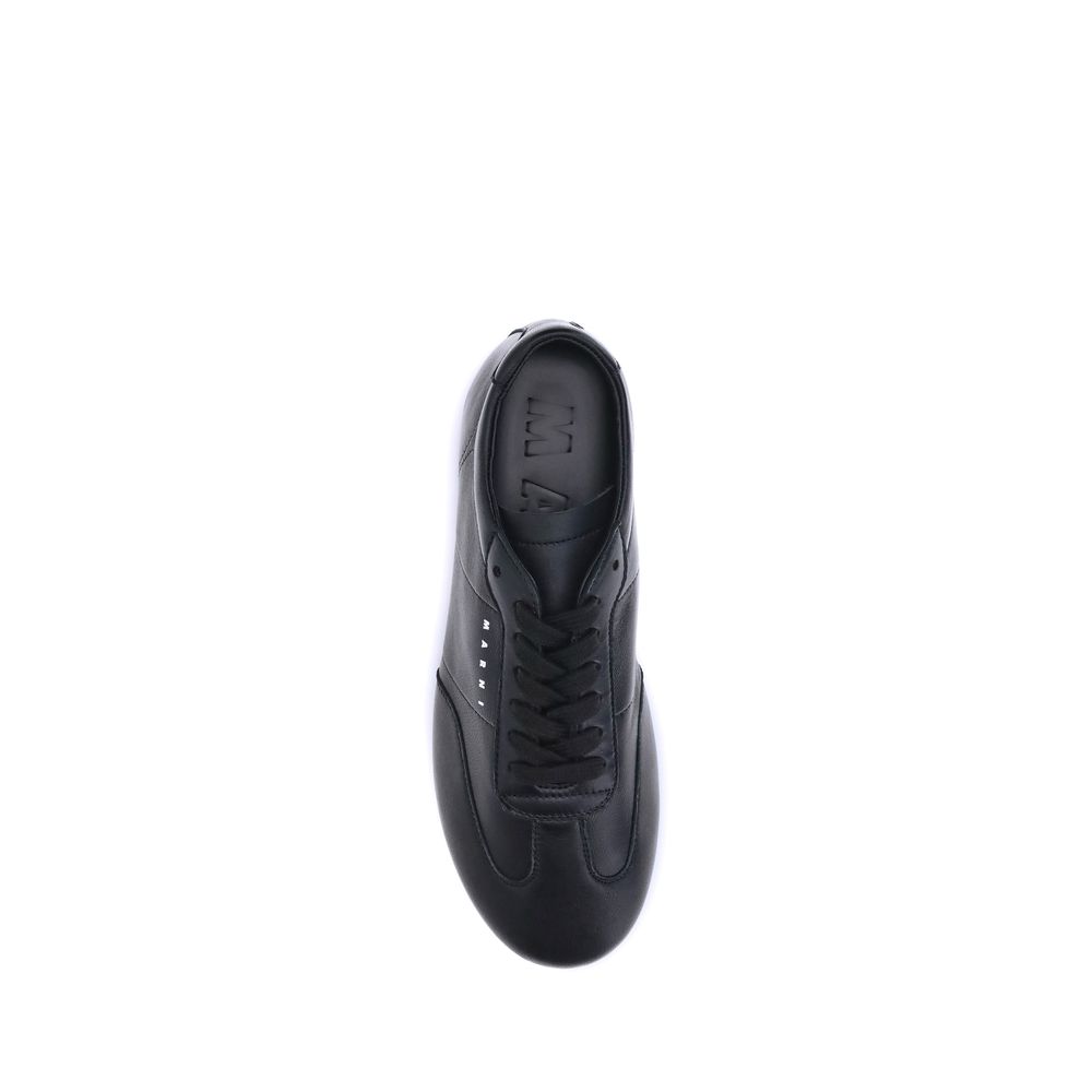 Marni Black Calf Leather Bos Taurus Athletic Sneakers | Regal Royce
