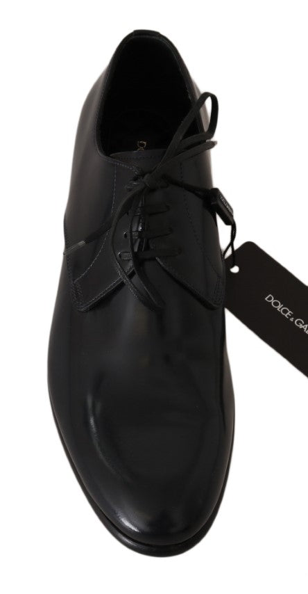 Dolce & Gabbana Blue Leather Polished Dress Derby Shoes | Regal Royce